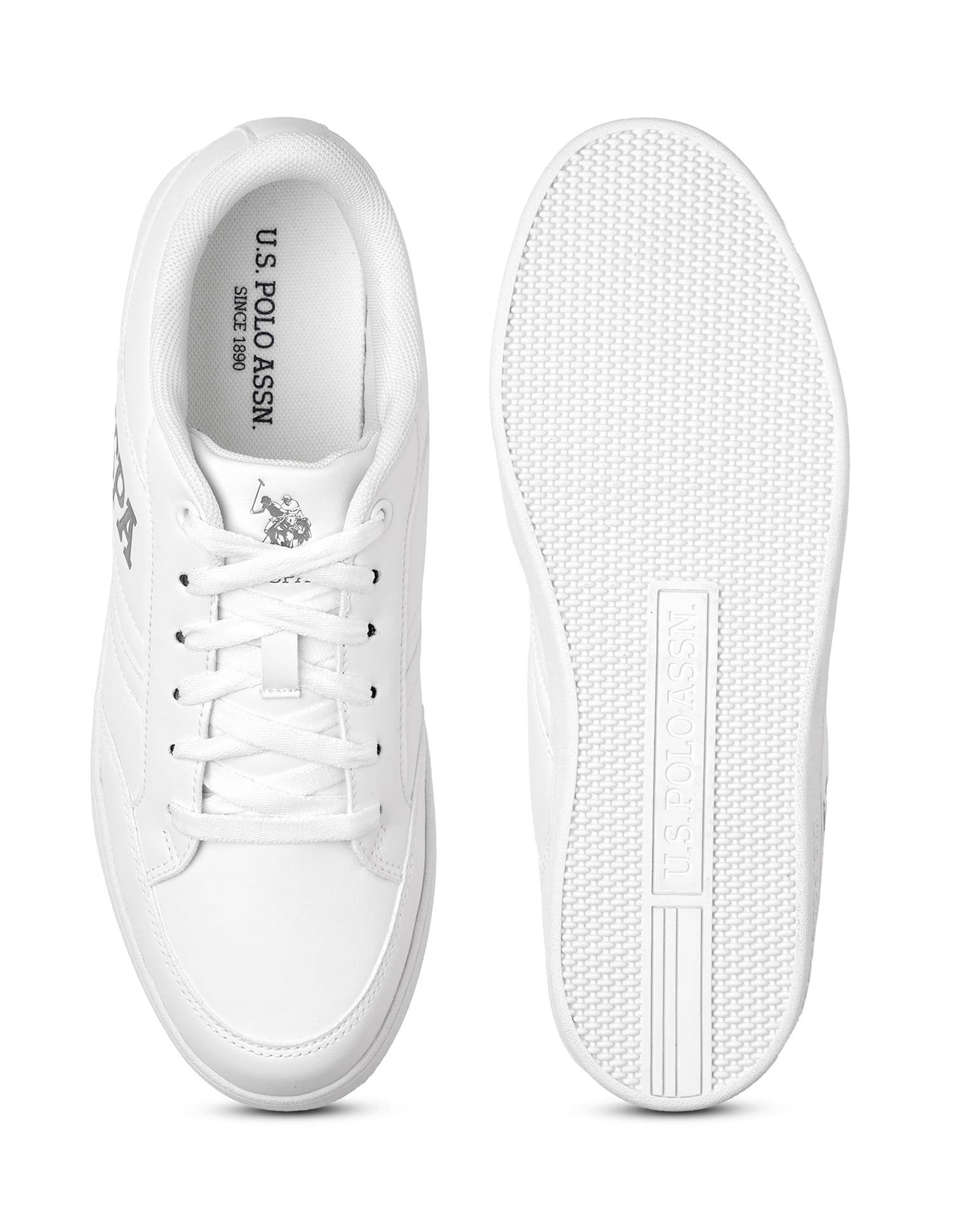 Round Toe Solid Gala Sneakers White - U.S. Polo Assn. India | Large