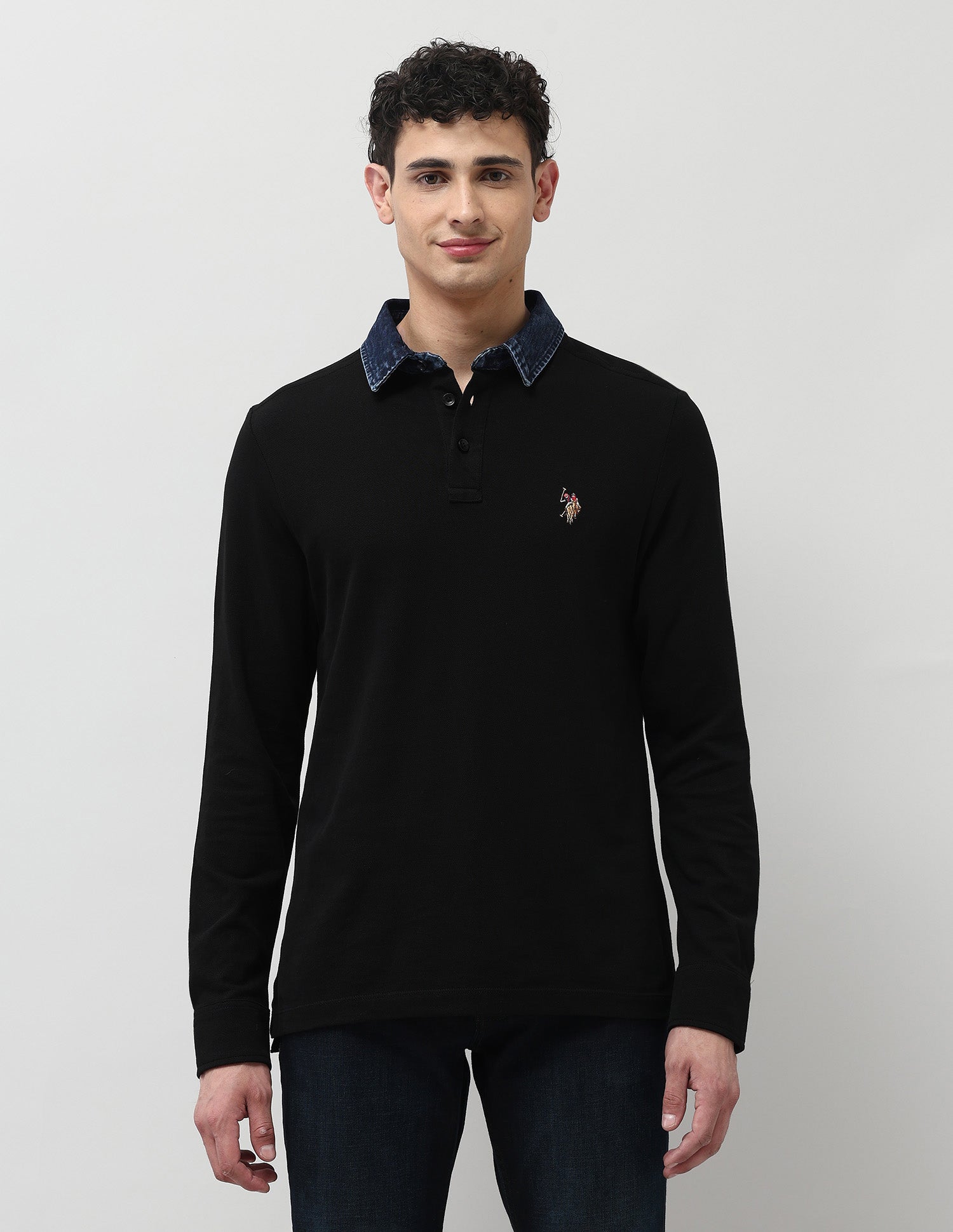 Solid Muscle Fit Polo Shirt Black - U.S. POLO ASSN. | Large