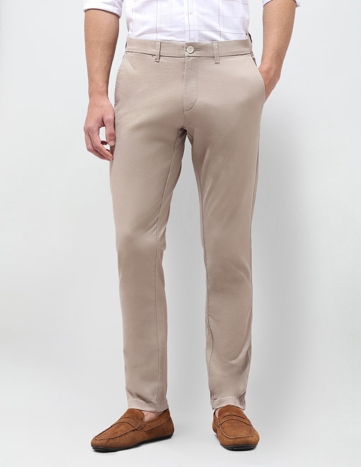 Twill Austin Slim Fit Trousers Light Khaki - U.S. Polo Assn. India | Large