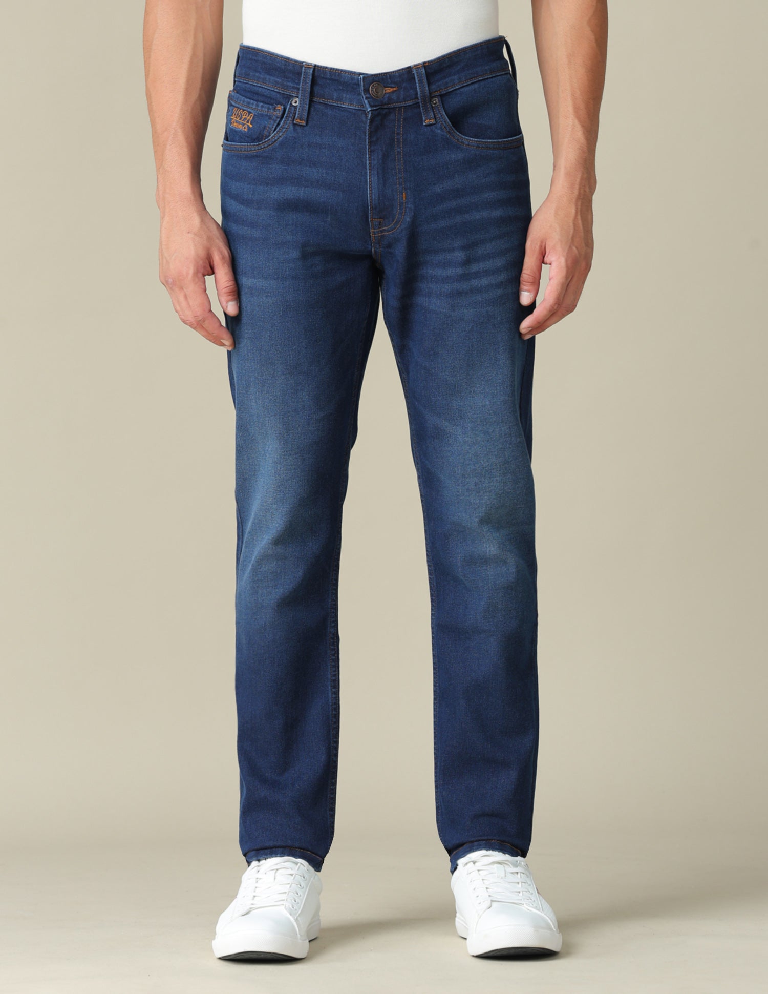 Brandon Slim Tapered Fit Blue Jeans Dark Indigo - U.S. POLO ASSN. | Large