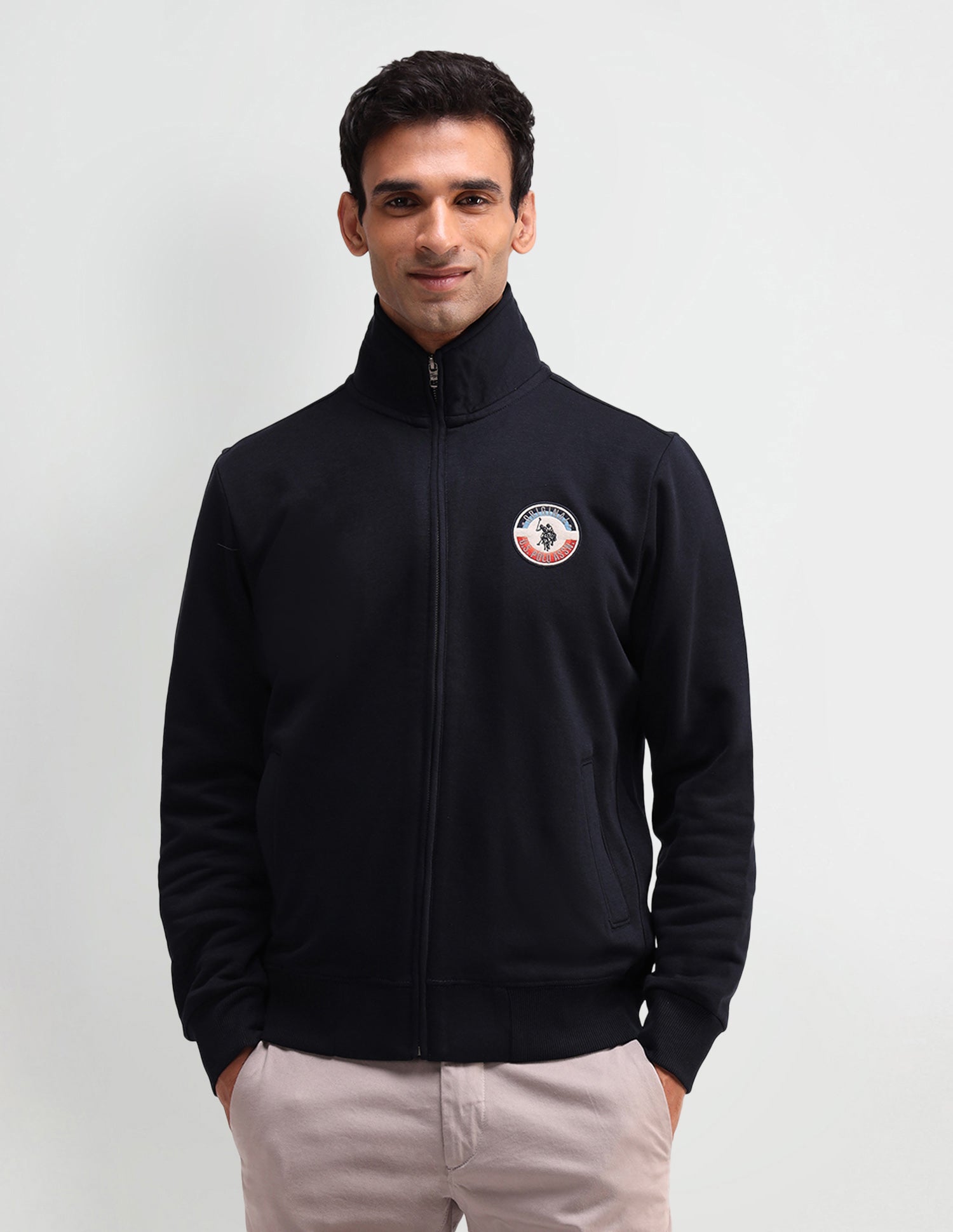 Solid Regular Fit Sweatshirt Navy - U.S. Polo Assn. India | Large