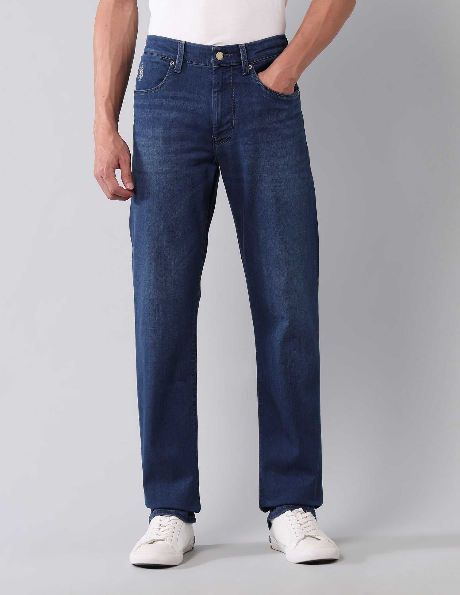 Harold Slim Straight Fit Blue Jeans Mid Wash - U.S. POLO ASSN. | Large