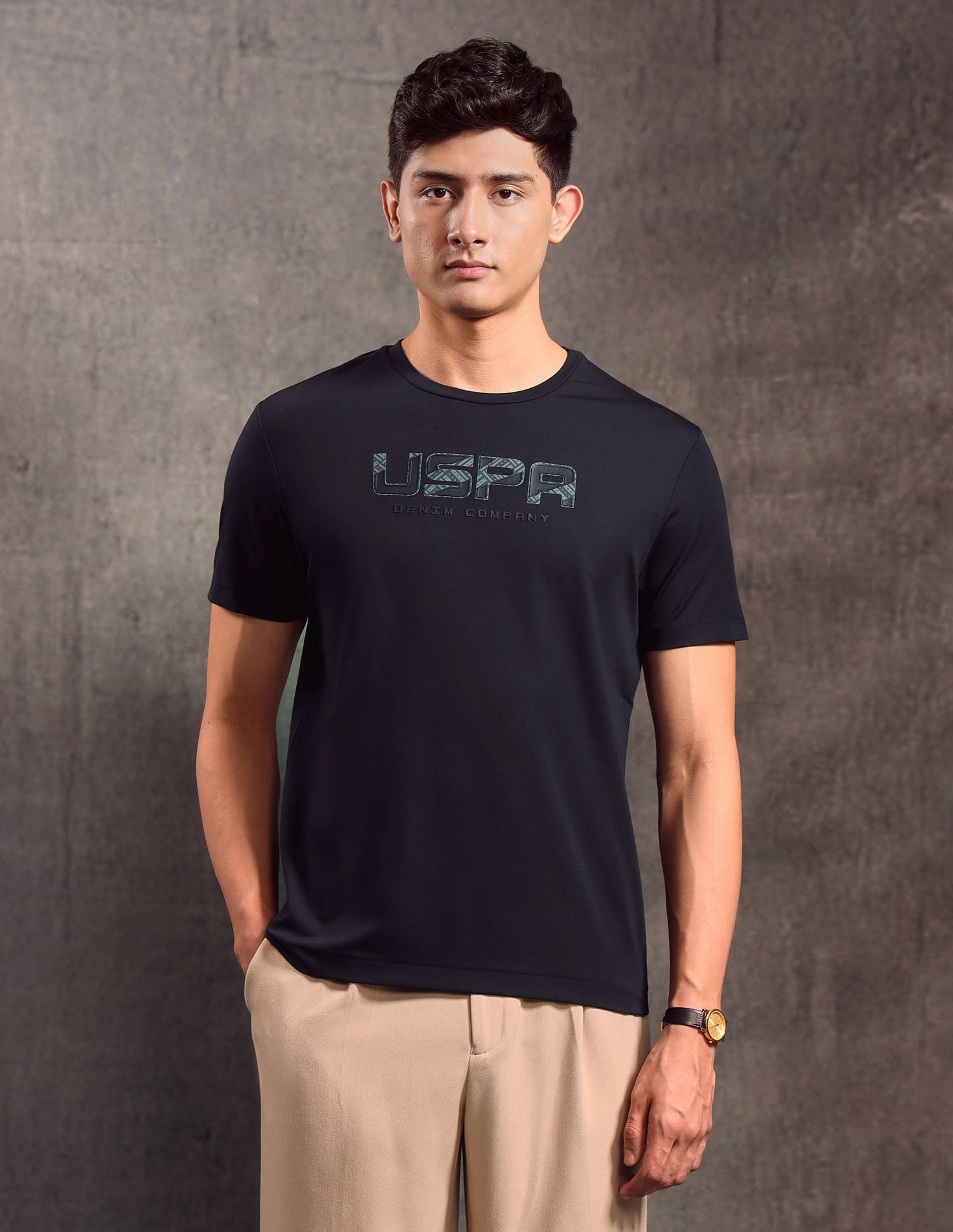 Brand Embossed Regular Fit T-shirt Navy - U.S. POLO ASSN. | Large