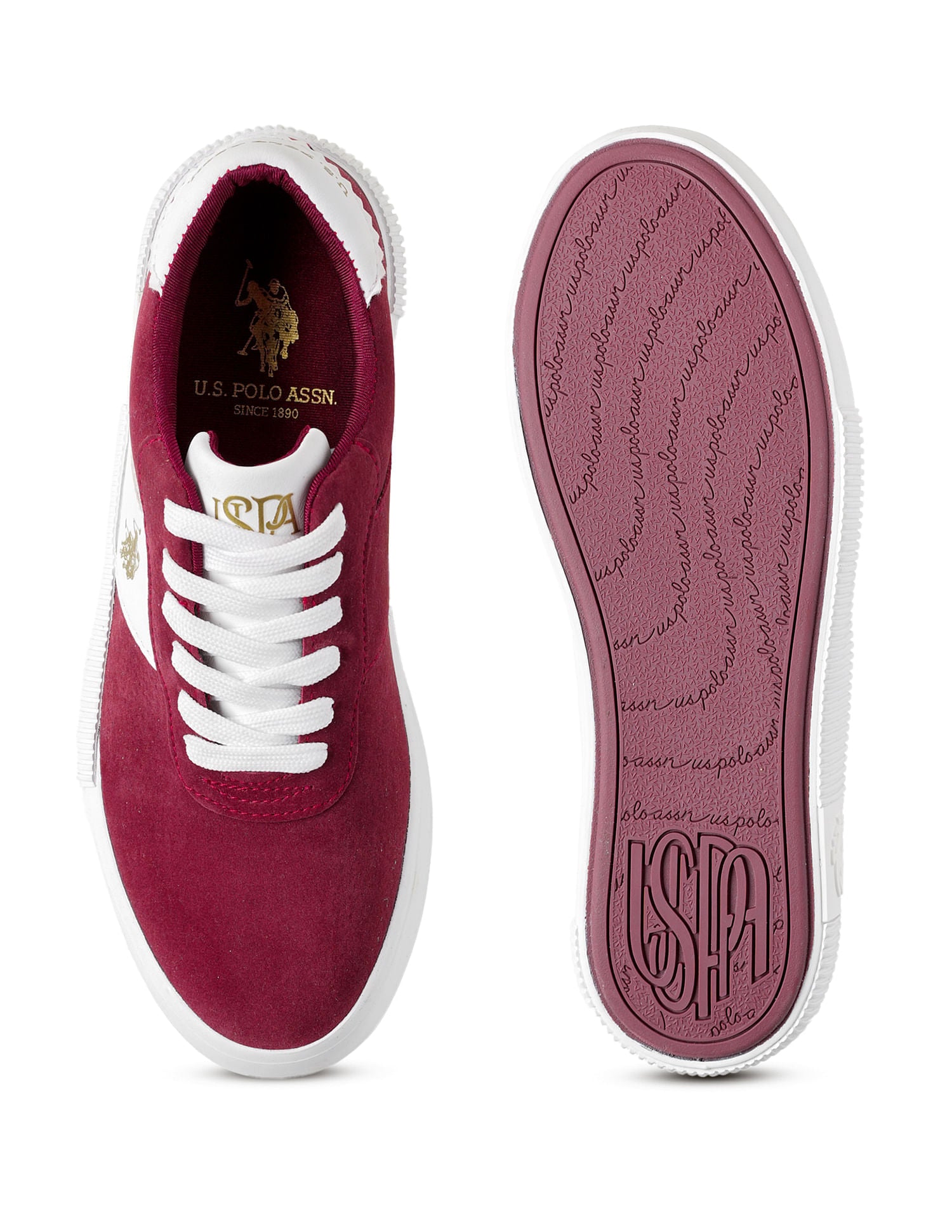 U.S. Polo Assn. Women Cordela 3.0 Colourblocked Comfort Insole Sneakers Burgundy - U.S. POLO ASSN. | Large