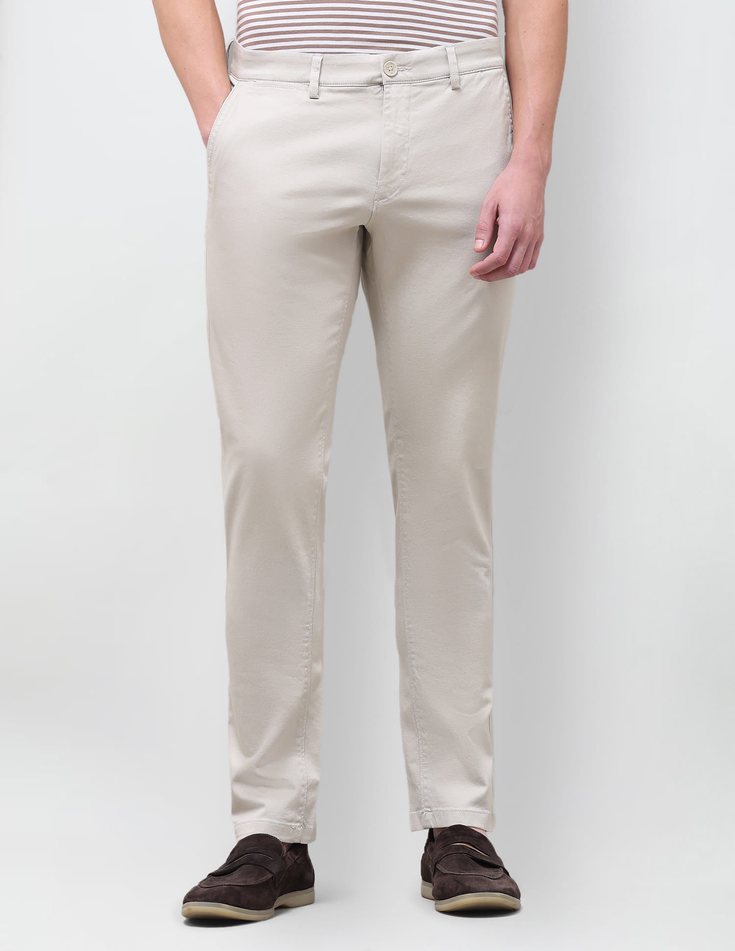 Solid Denver Slim Fit Trouser Beige - U.S. Polo Assn. India | Large