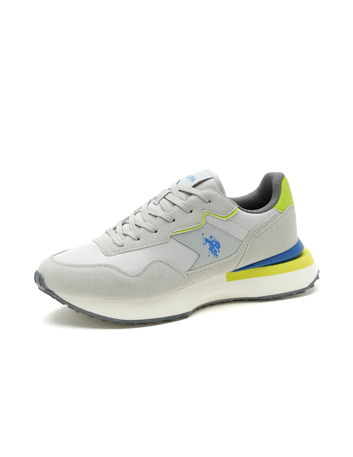 Men Wren Grey Retro Joggers Sneakers Grey - U.S. Polo Assn. India | Large