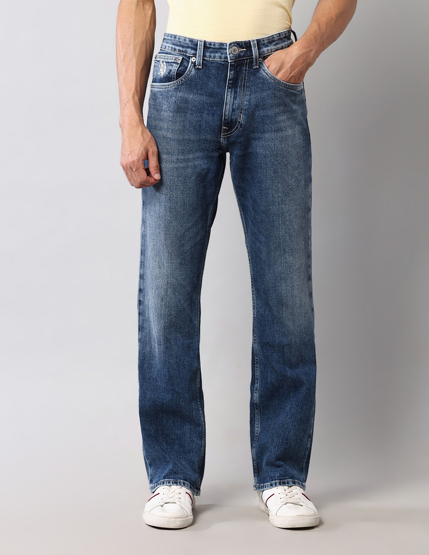 Connor Bootcut Fit Blue Vintage Jeans Medium Wash - U.S. Polo Assn. India | Large