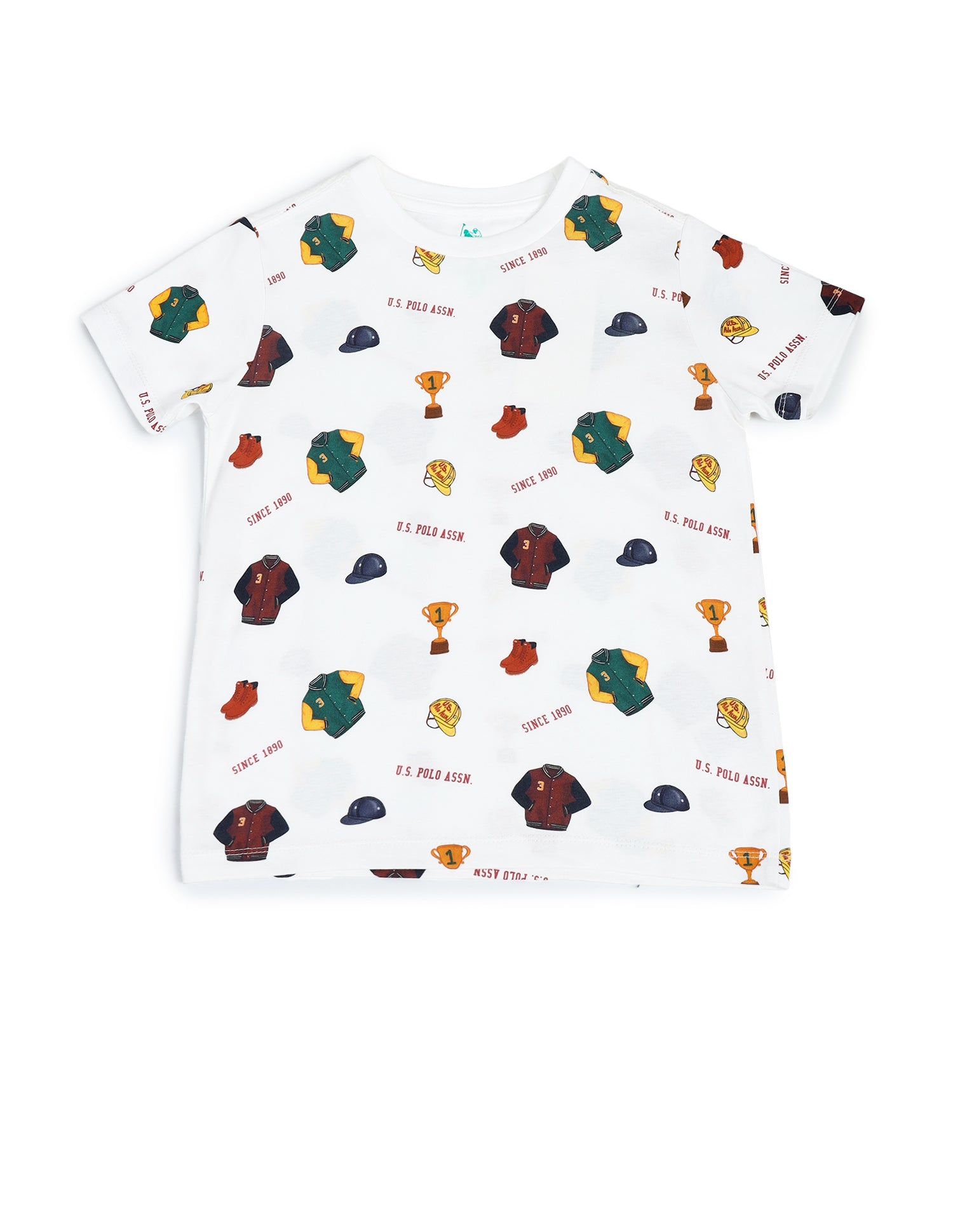 Boys Crew Neck Graphic Printed T-Shirt Ivory - U.S. Polo Assn. India | Large