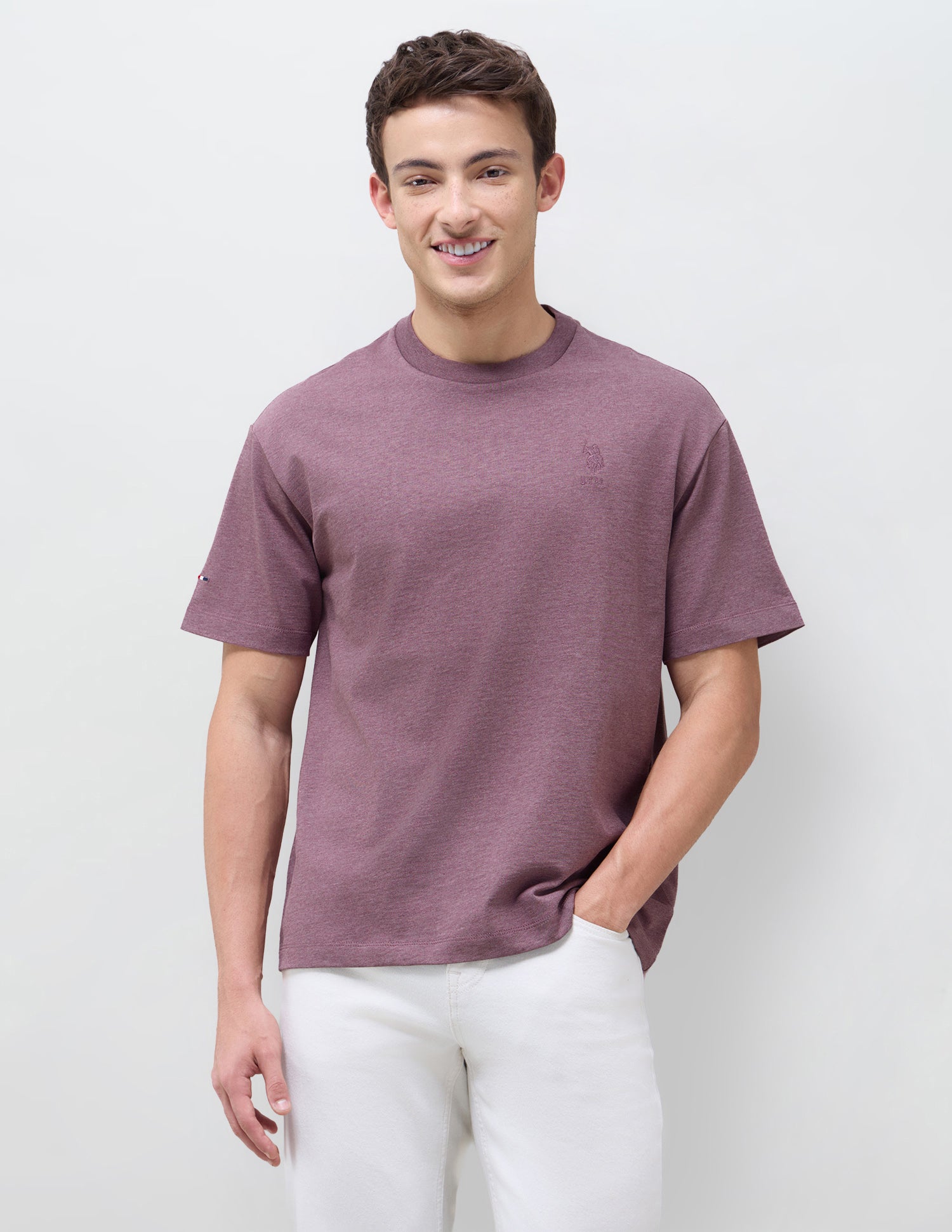 Solid Slim Fit T-Shirt Purple - U.S. Polo Assn. India | Large