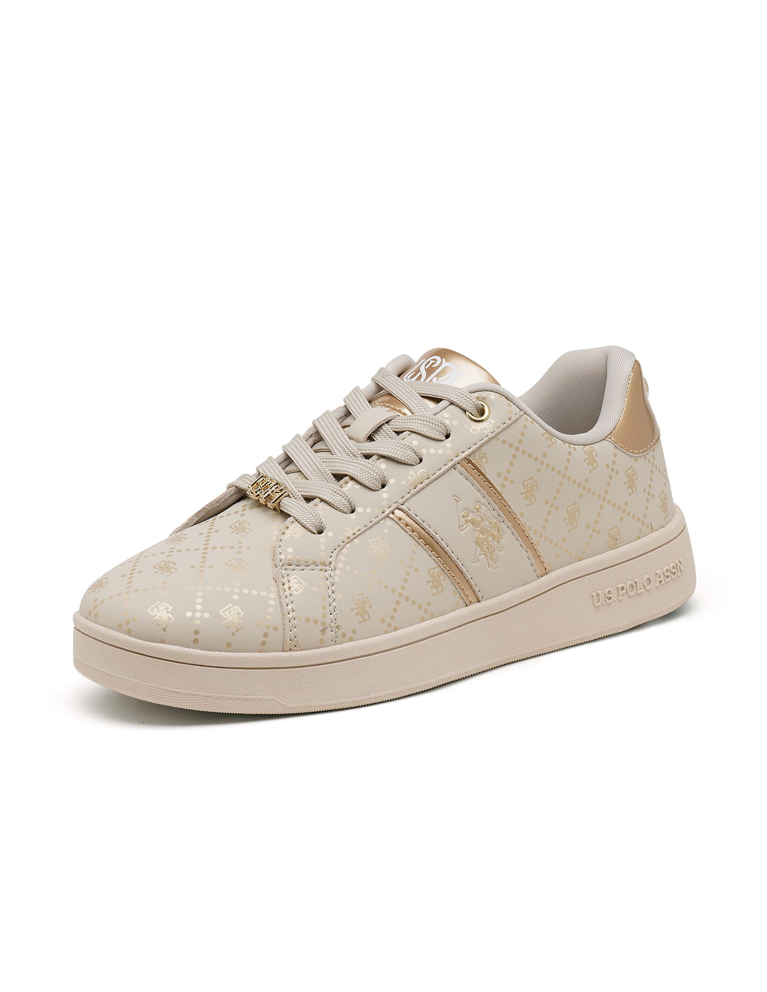 All-Over Logo Harriet 2.0 Sneakers Beige - U.S. POLO ASSN. | Large