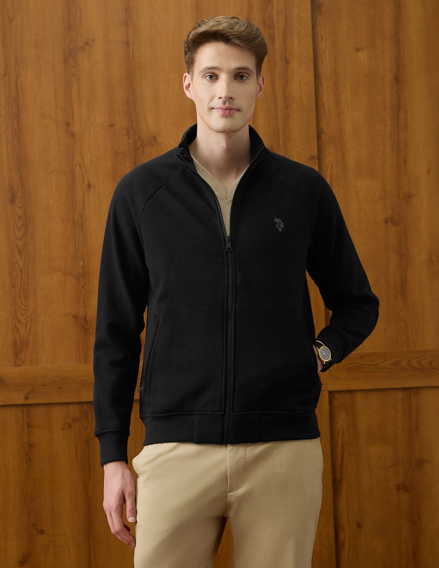 Equestrian Aisle Theater Regular Fit Sweatshirt Black - U.S. POLO ASSN. | Large