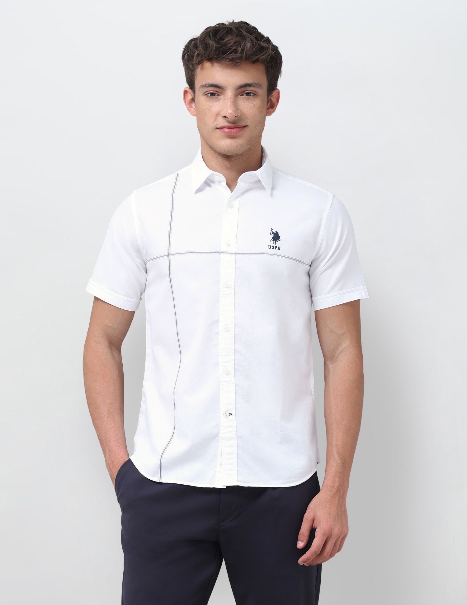 Solid Regular Fit Shirt White - U.S. Polo Assn. India | Large
