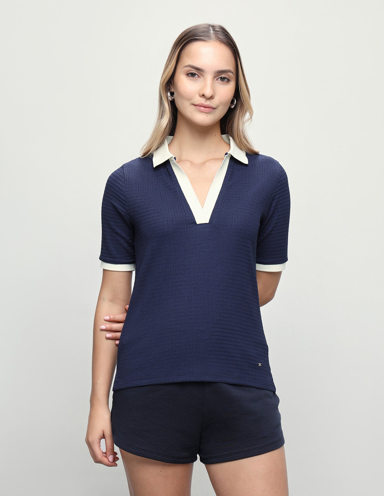 Textured Regular Fit Polo Shirt Dark Blue - U.S. Polo Assn. India | Large