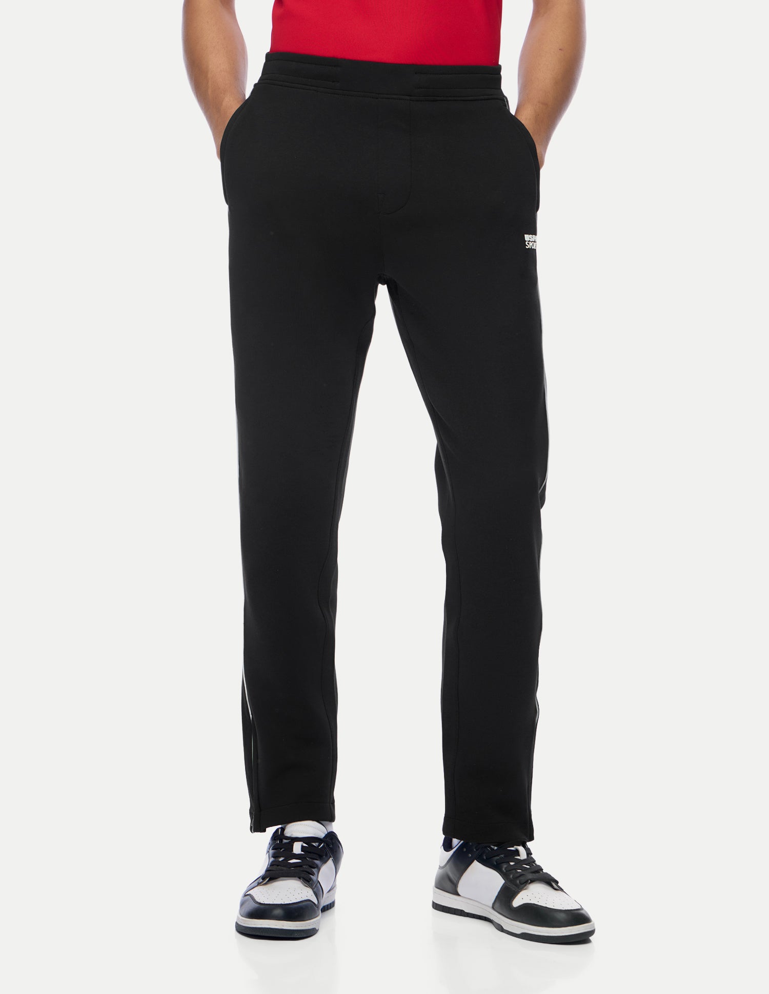 Mid Rise Regular Fit Active Track Pants Black - U.S. Polo Assn. India | Large