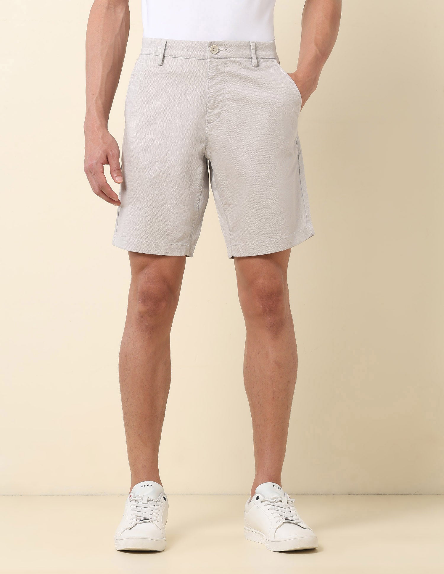 Slim Fit Solid Chino Shorts Light Grey - U.S. POLO ASSN. | Large
