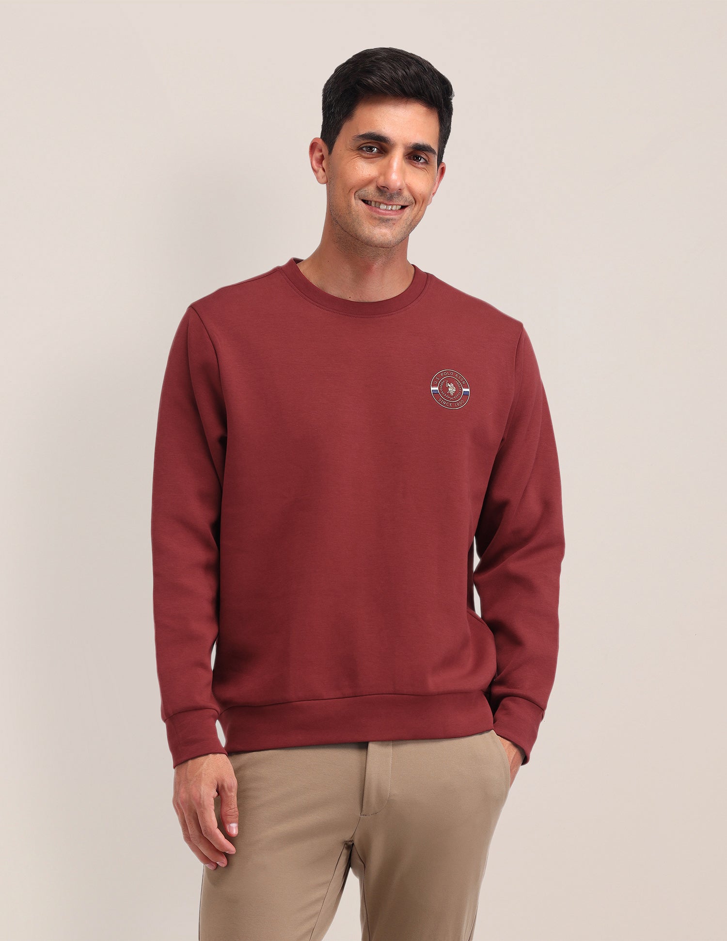 Solid Regular Fit Sweatshirt Rust - U.S. POLO ASSN. | Large