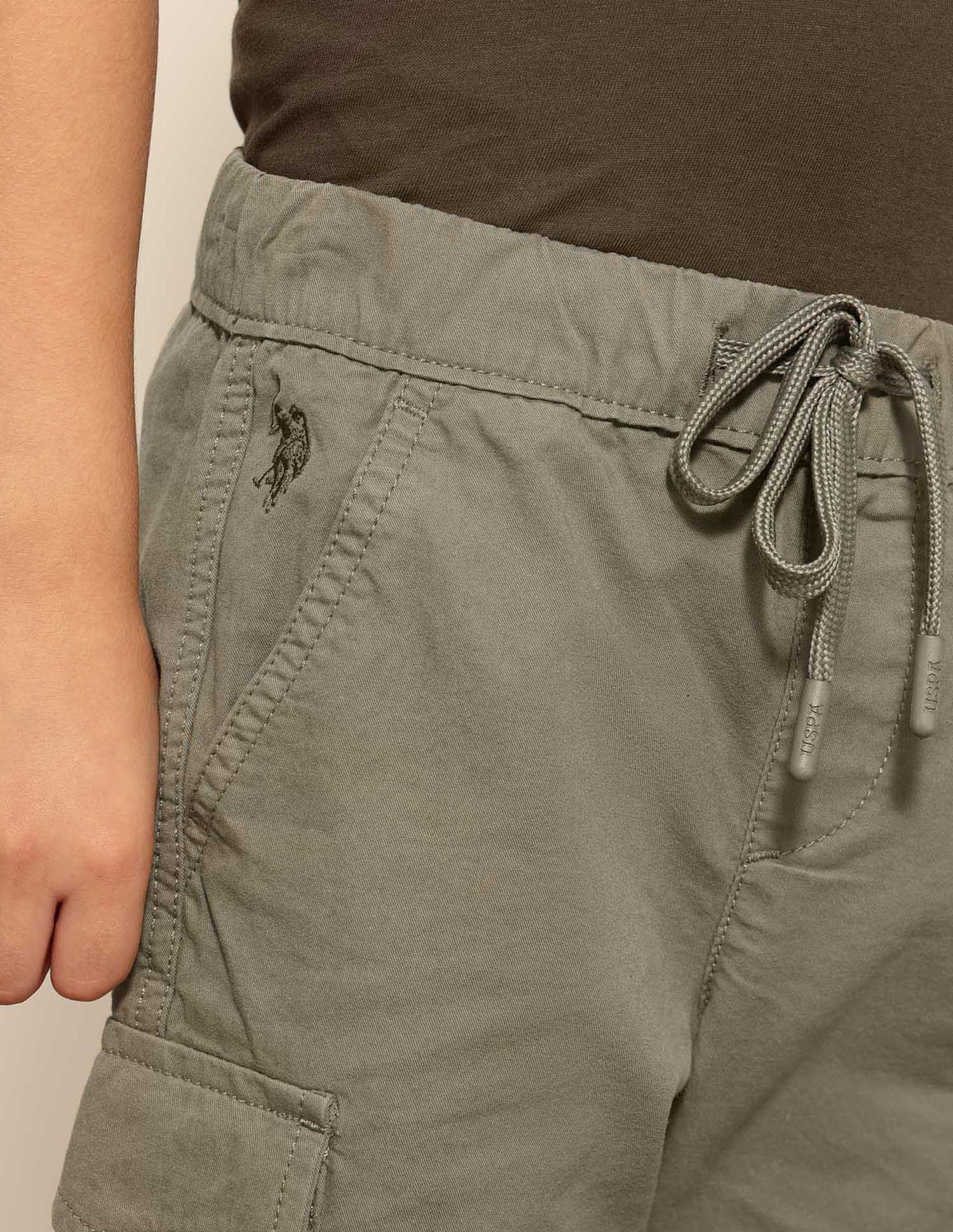 Boys Twill Cargo Shorts Light Olive - U.S. POLO ASSN. | Large