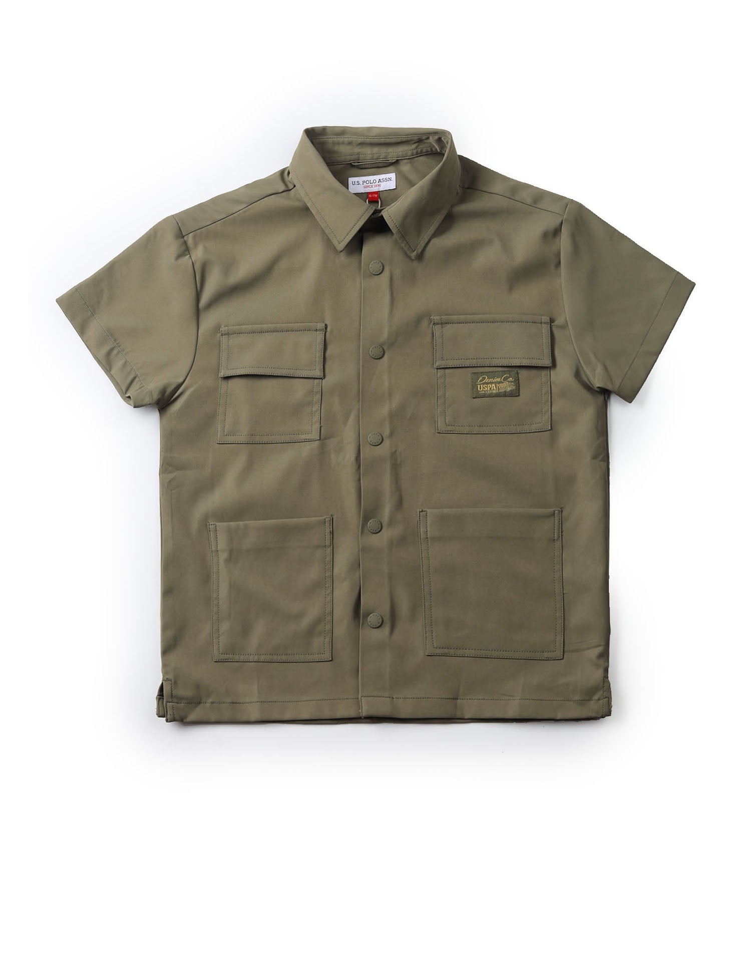 UKSHT1515 OLIVE Boys Shirt Olive - U.S. POLO ASSN. | Large