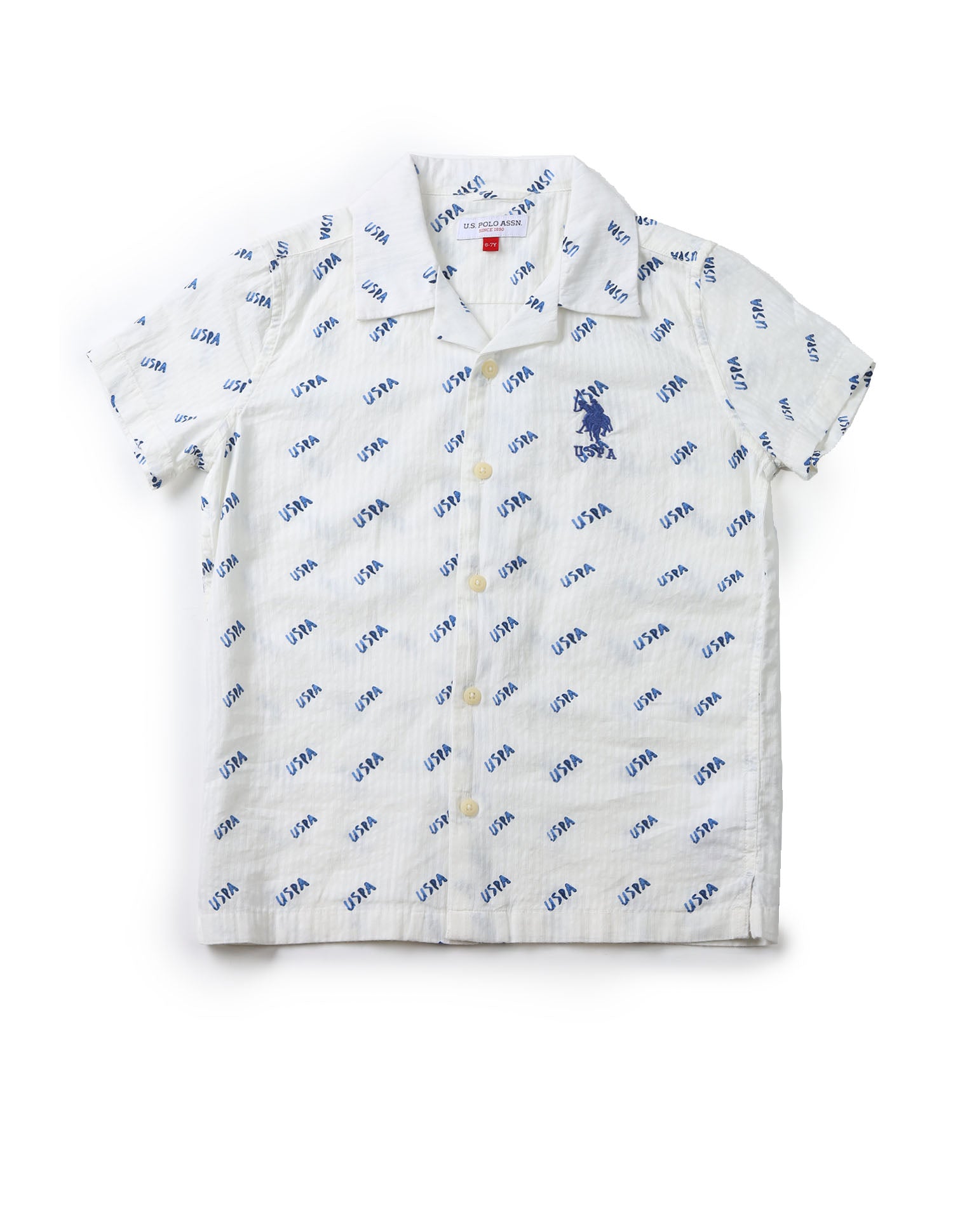 UKSHT1337 WHITE Boys Shirt White - U.S. POLO ASSN. | Large