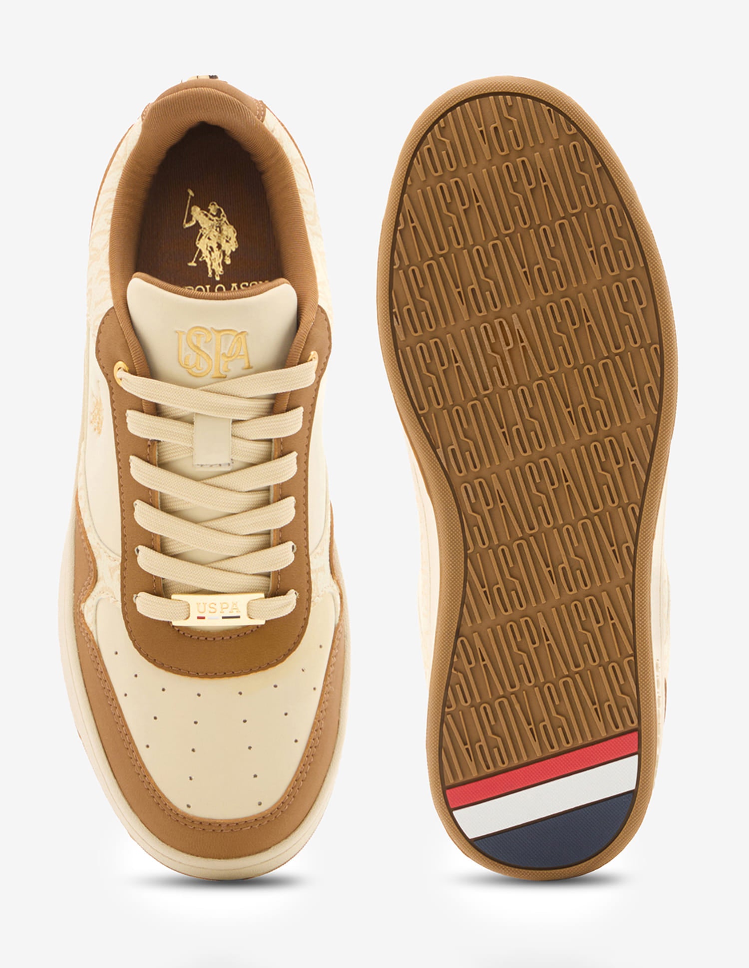 Ira Monogram Printed Sneakers Tan - U.S. Polo Assn. India | Large