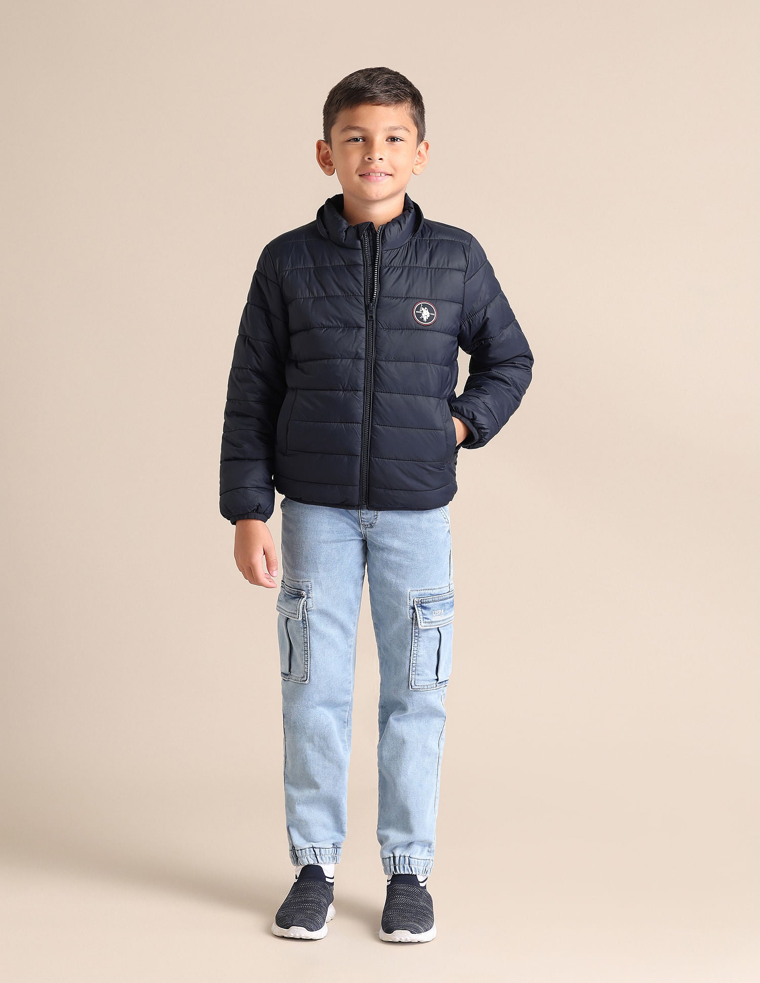 Boys Solid Hooded Jacket Mens Navy - U.S. POLO ASSN. | Large