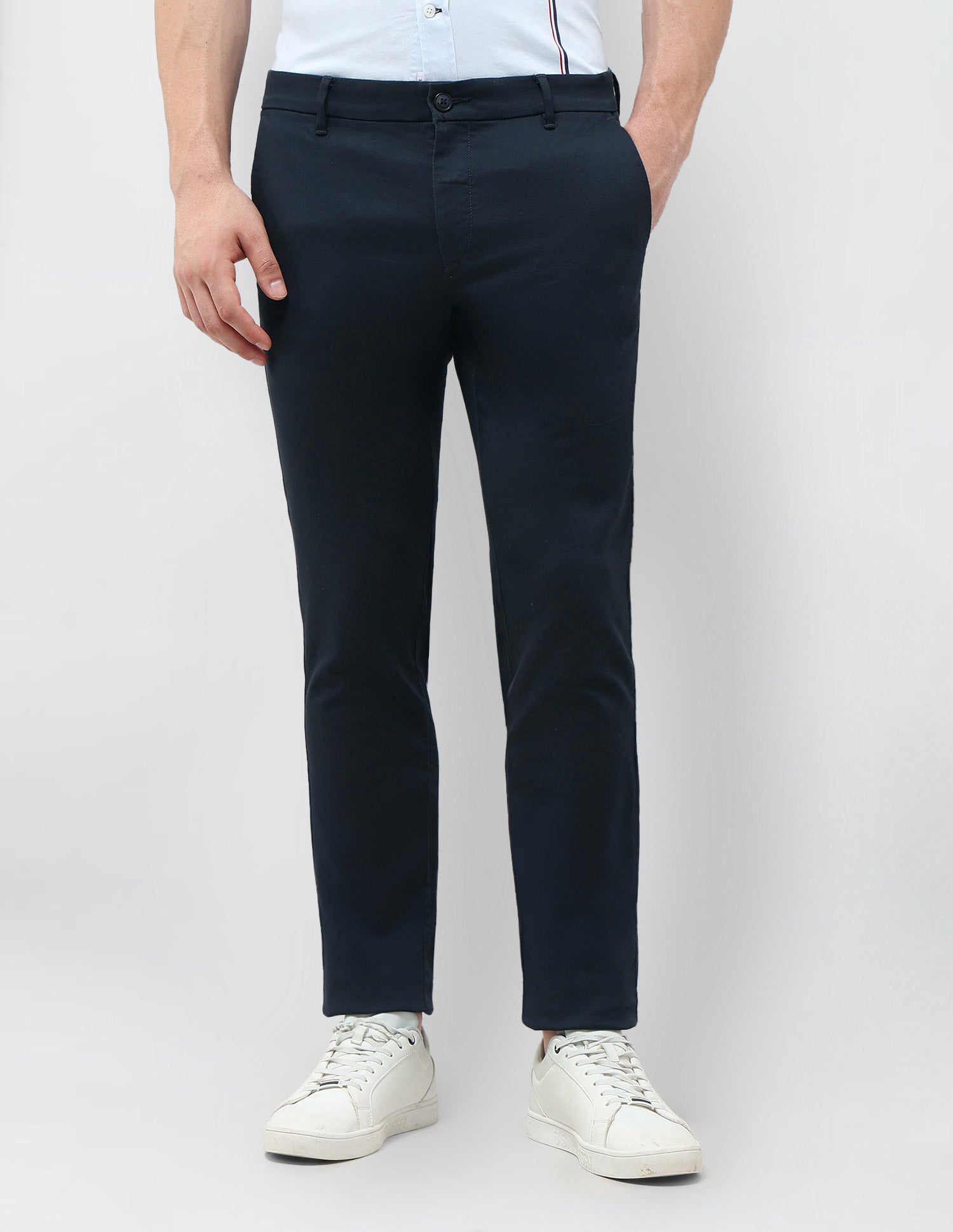 Slim Fit Dobby Trousers Navy - U.S. Polo Assn. India | Large