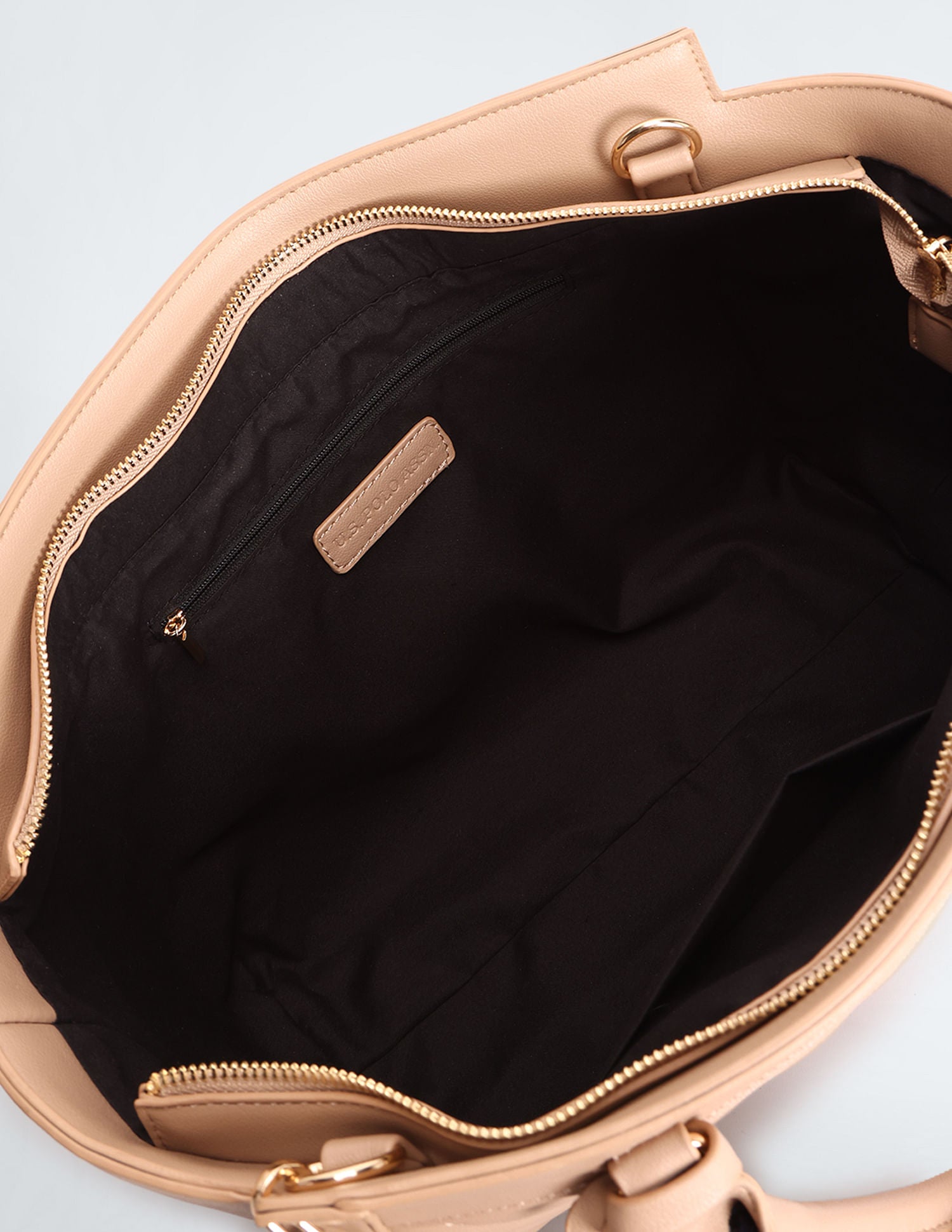 Chevron Quilted Structured Handbag Beige - U.S. POLO ASSN. | Large