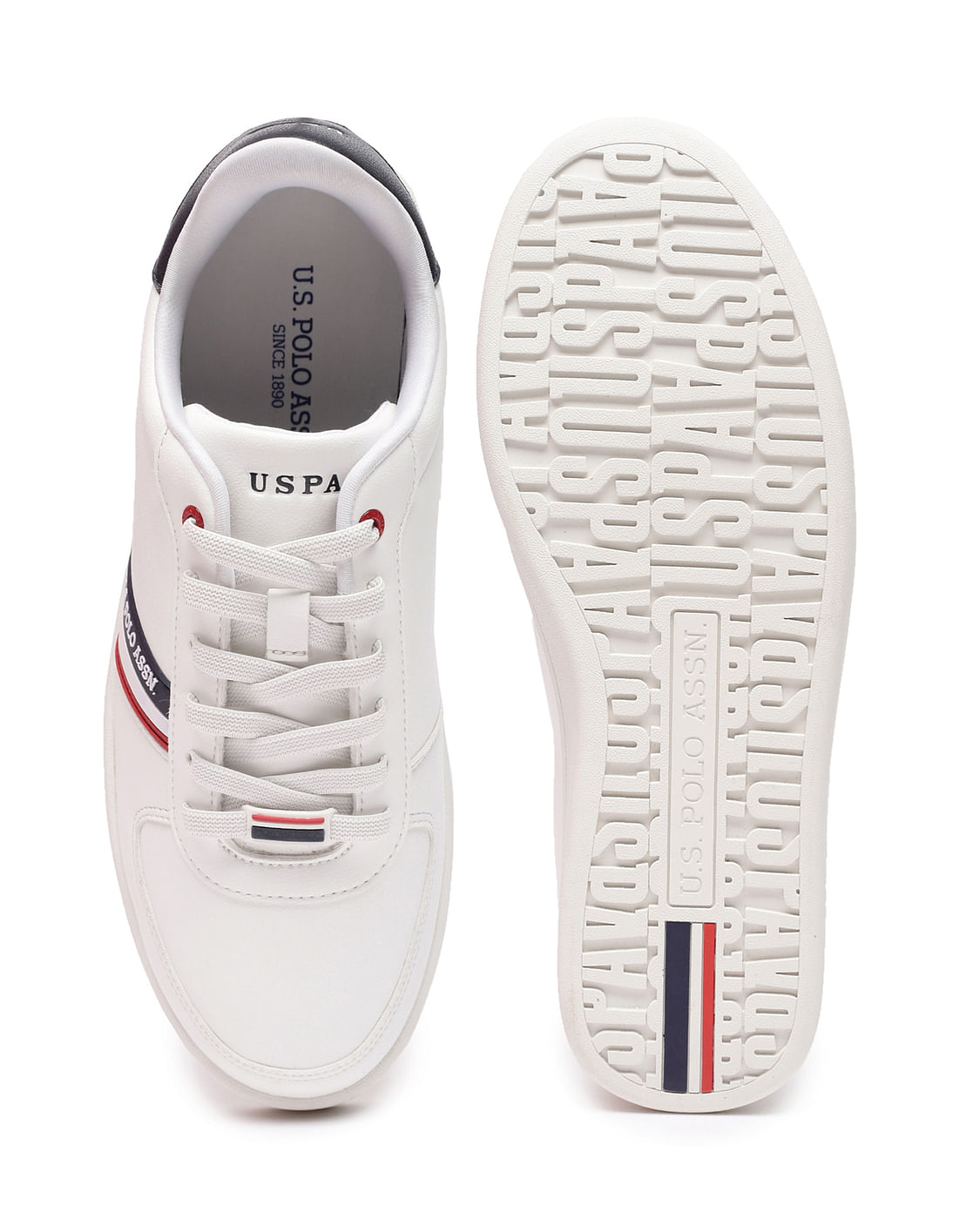 Men Brand Stripe Alco Sneakers White - U.S. POLO ASSN. | Large