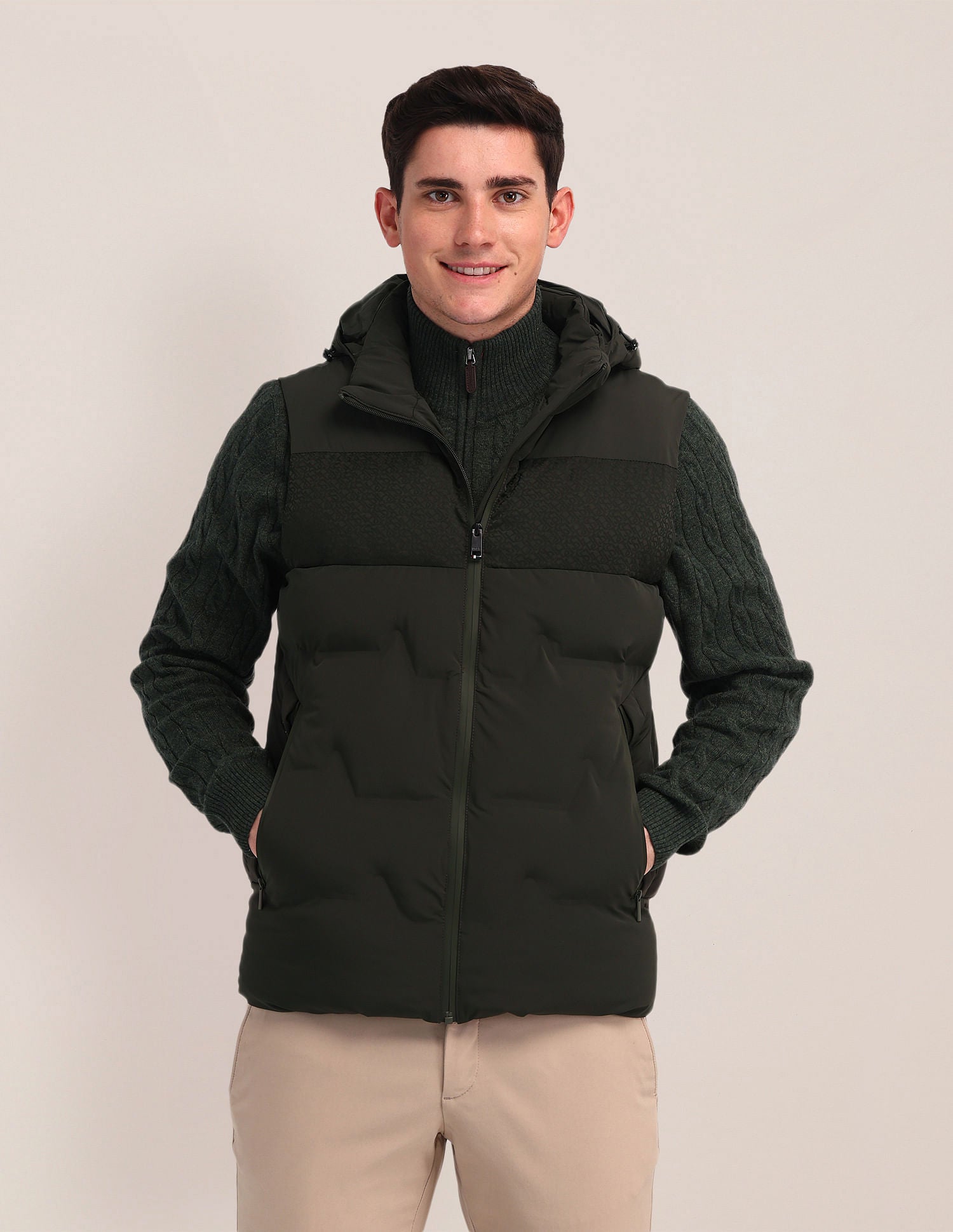 Detachable Hood Padded Jacket Olive - U.S. POLO ASSN. | Large