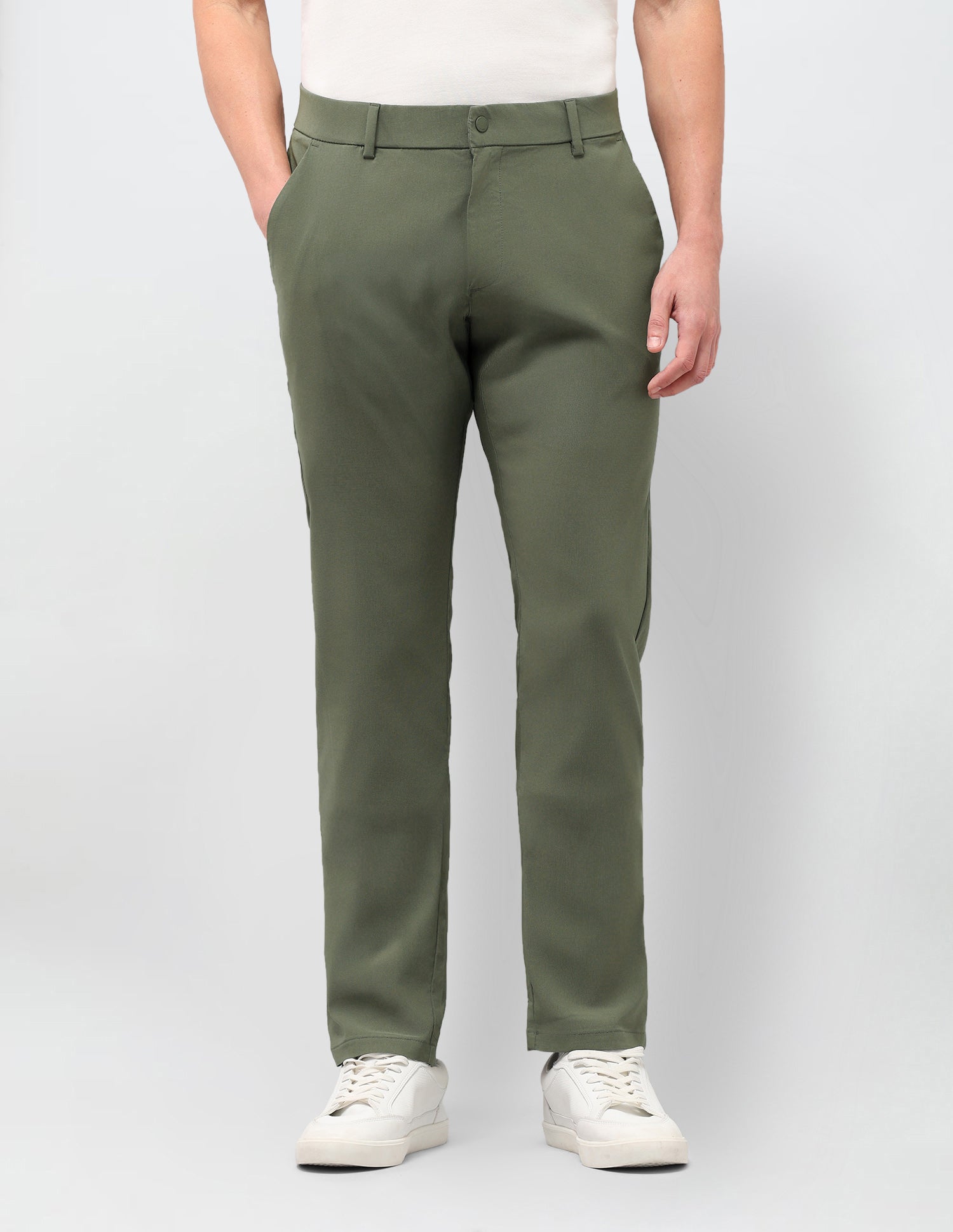 Satin Denver Slim Fit Trousers Olive - U.S. Polo Assn. India | Large