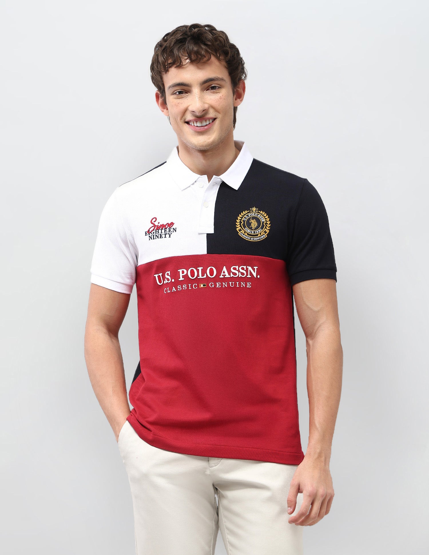 Colorblock Brand Embroidered New Port Marina Polo Shirt Red - U.S. Polo Assn. India | Large