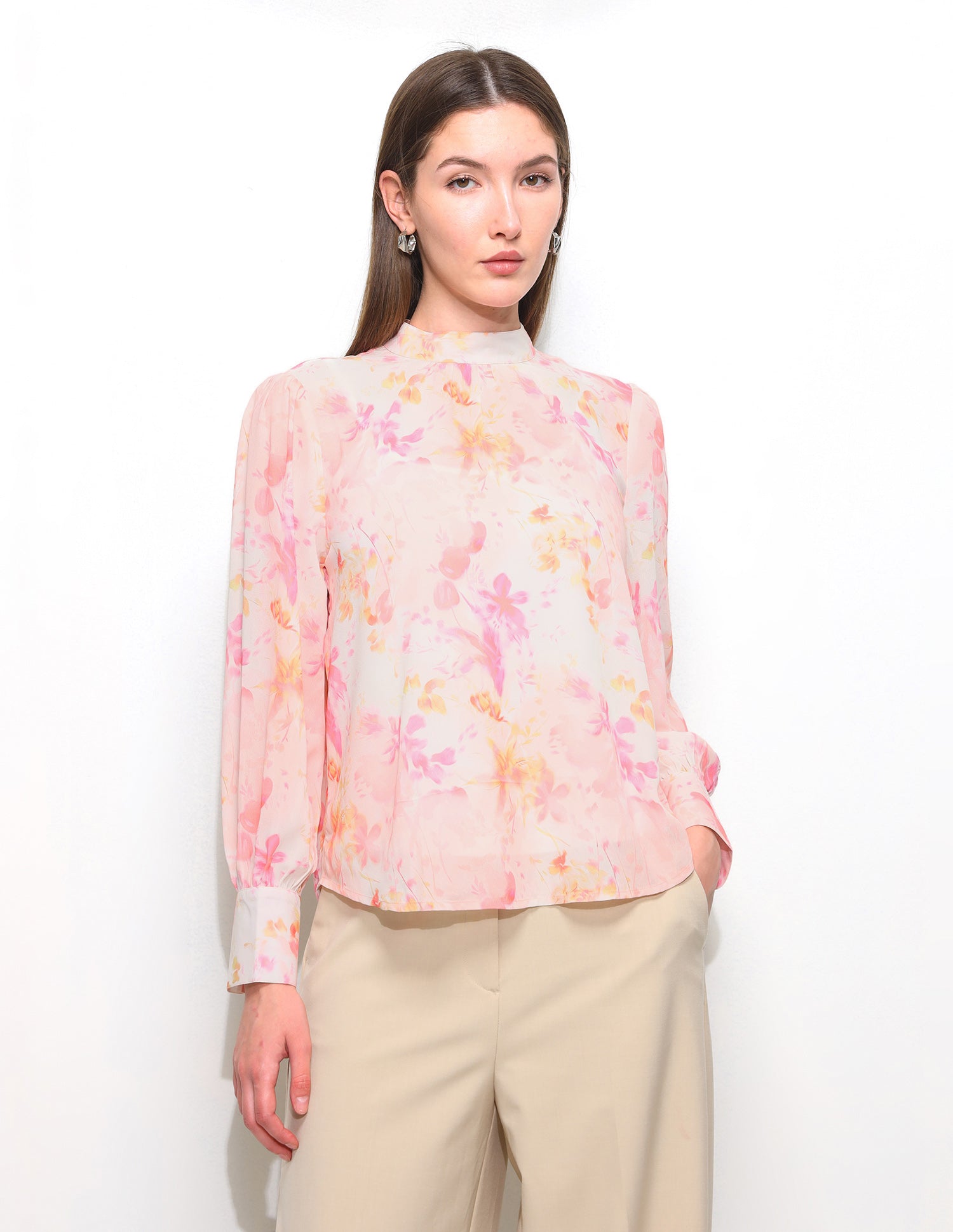 High Neck Floral Printed Top Pink - U.S. Polo Assn. India | Large