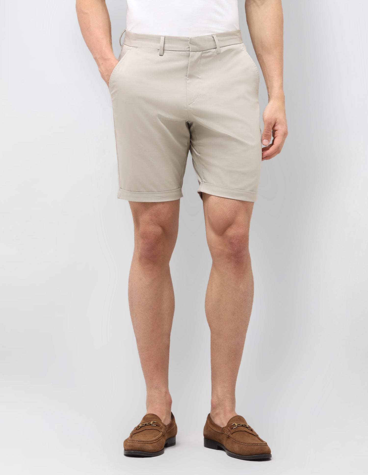 Slim Fit Twill Shorts Beige - U.S. Polo Assn. India | Large