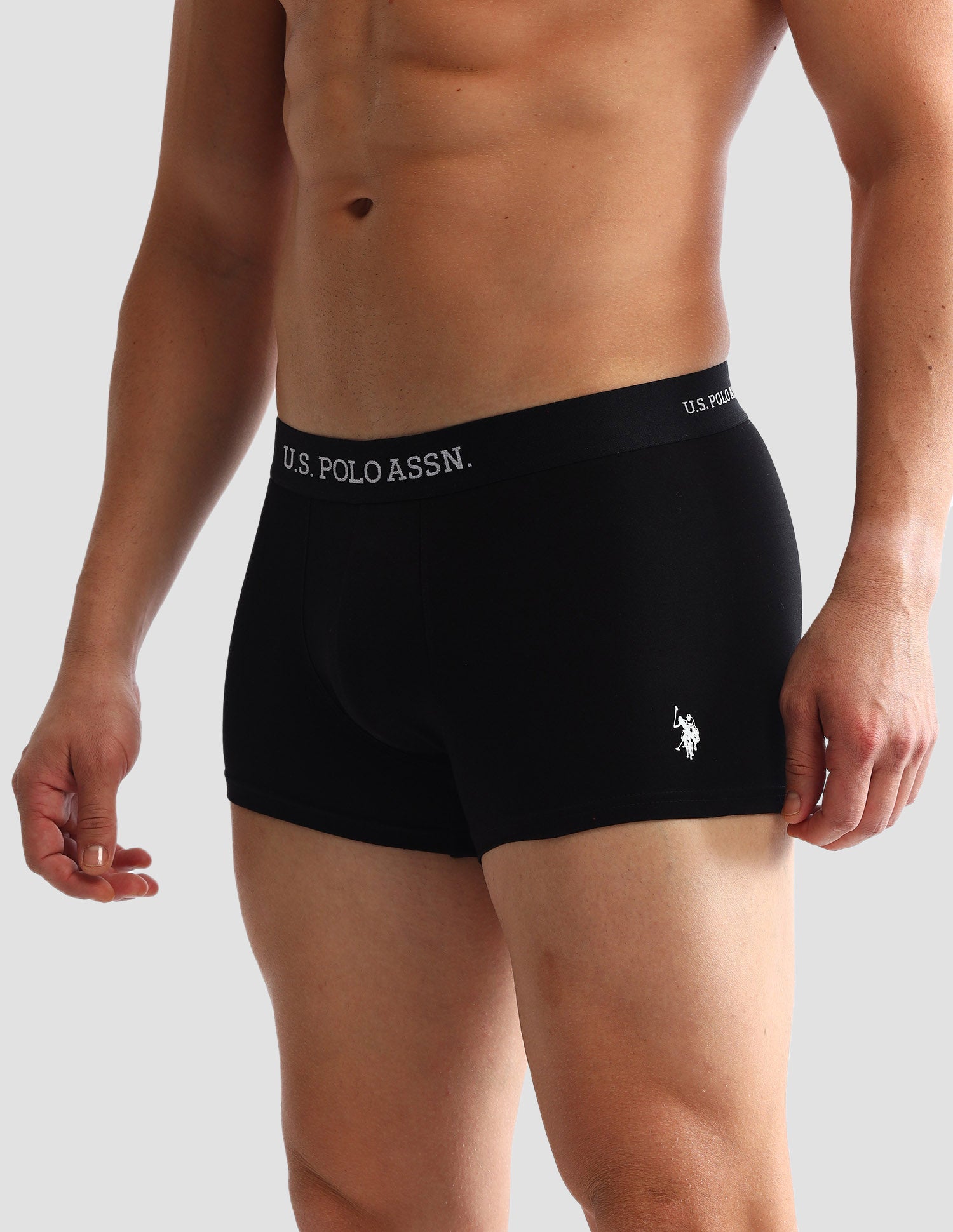 Anti Microbial Solid OET13 Trunks - Pack Of 3 Black, Rust and Grey Melange - U.S. POLO ASSN. | Large