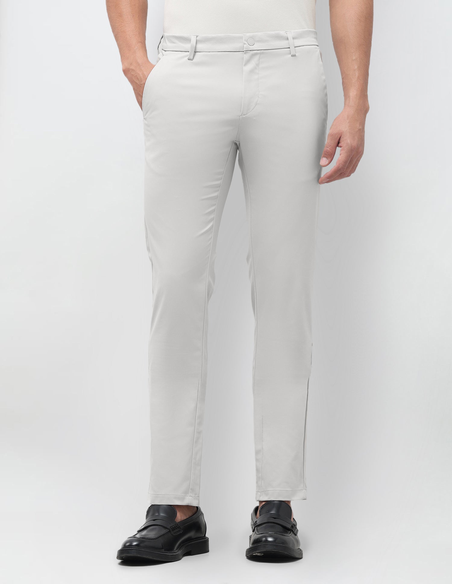 Denver Slim Fit Mid Rise Trousers Grey - U.S. Polo Assn. India | Large