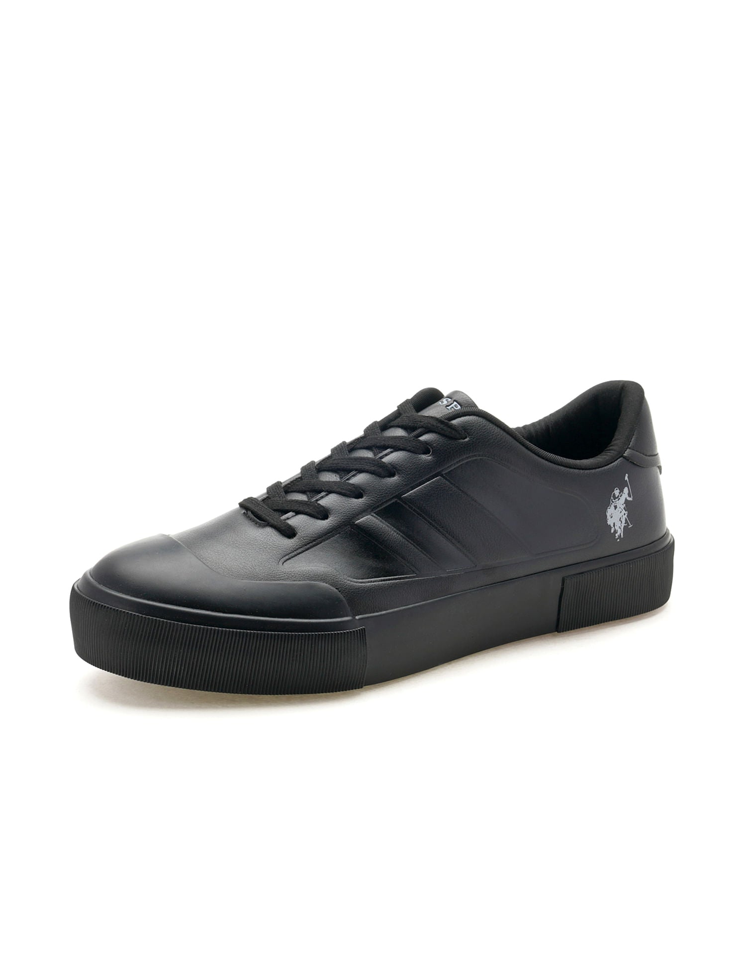 Men Solid Levi Sneakers Black - U.S. Polo Assn. India | Large