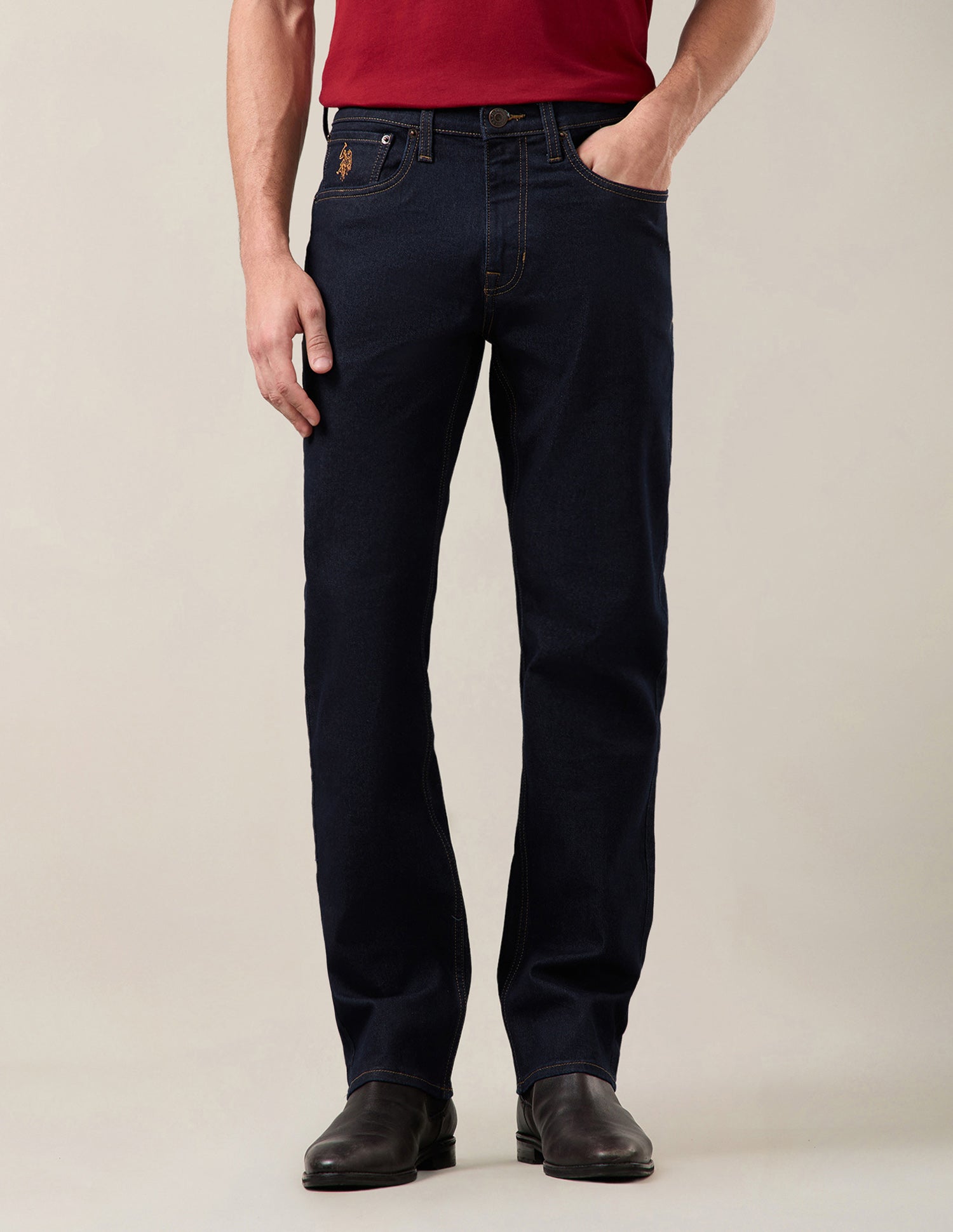 Harold Slim Straight Fit Blue Jeans Dark Indigo - U.S. Polo Assn. India | Large