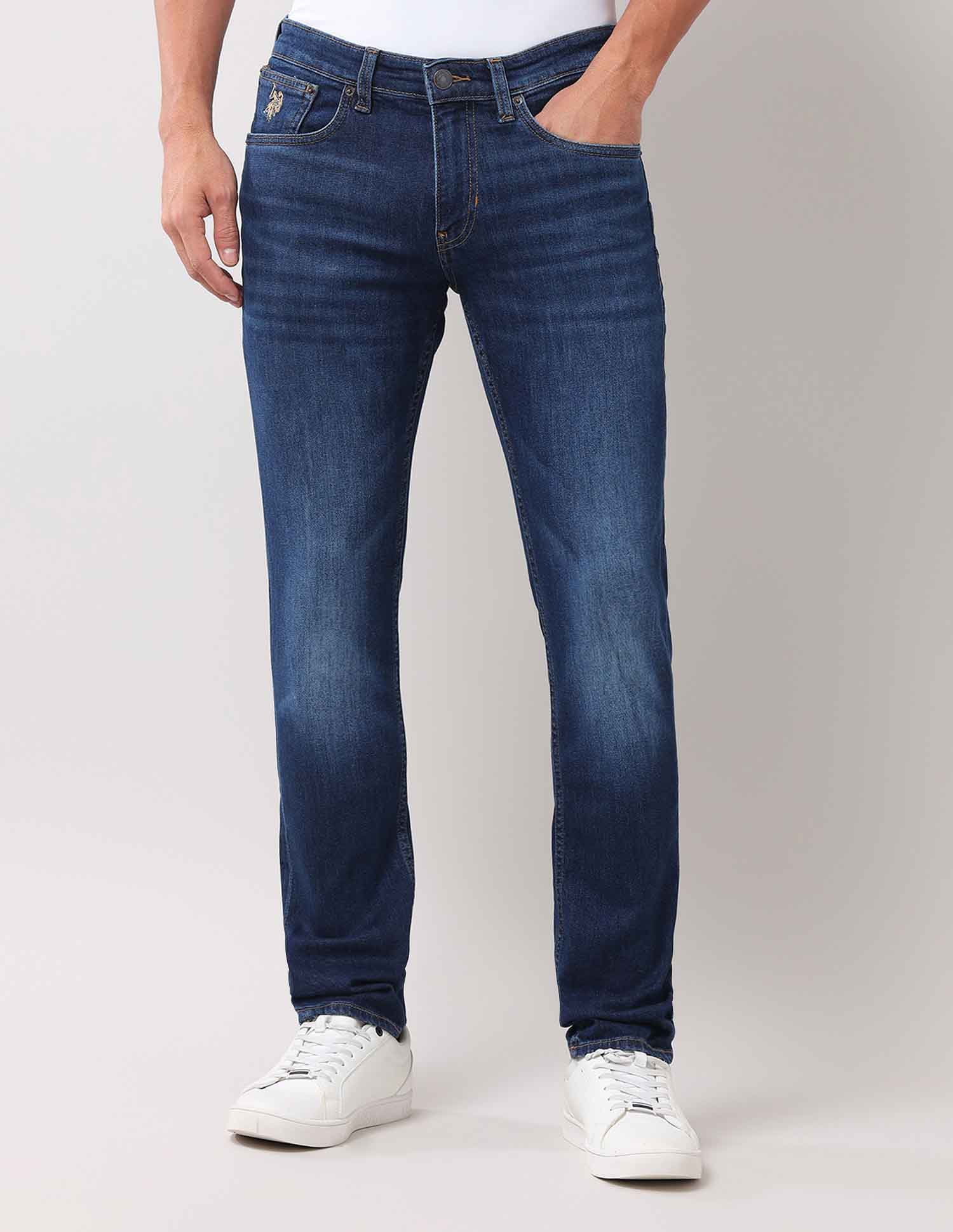 Brandon Slim Tapered Blue Jeans Dark Wash - U.S. Polo Assn. India | Large