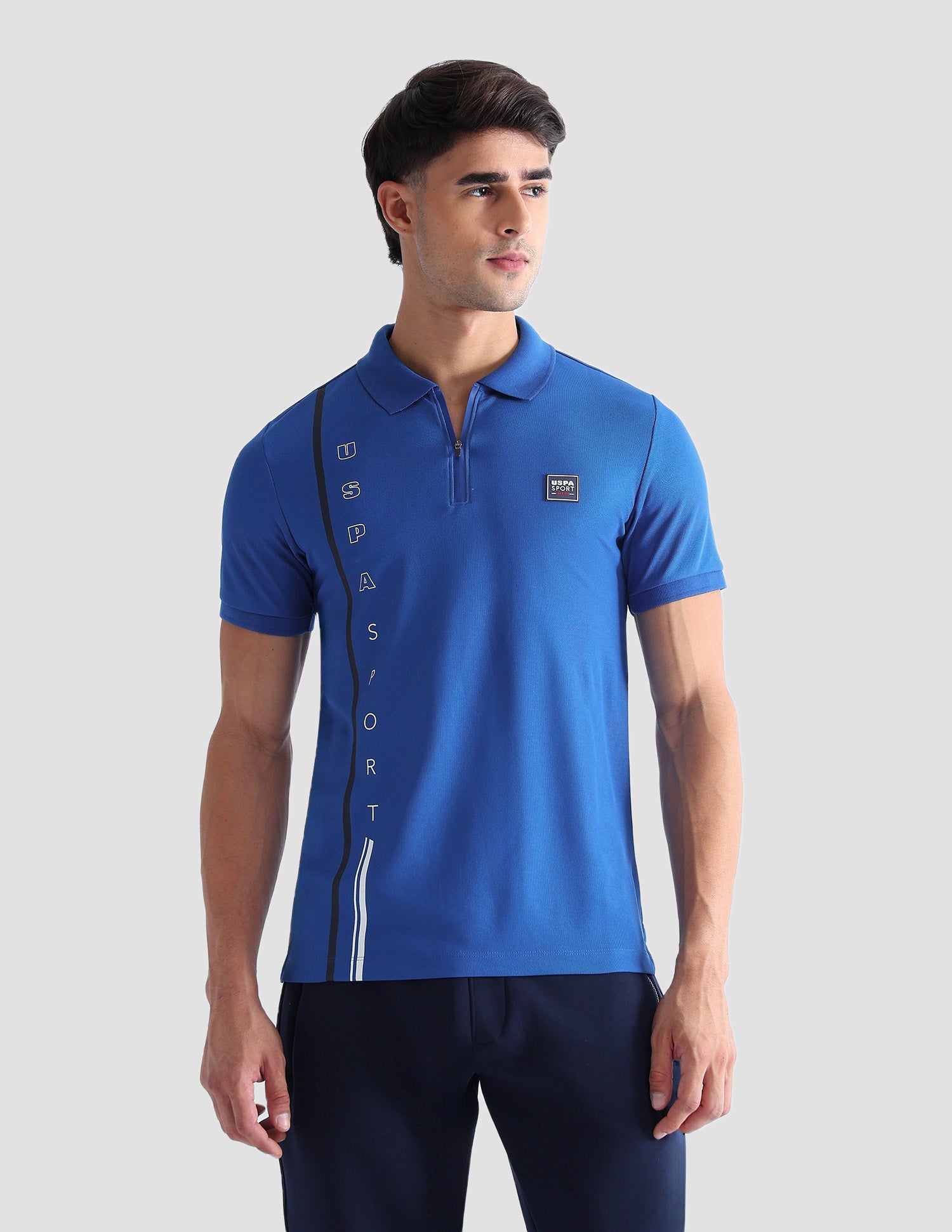 Brand Printed Active Polo Shirt Blue - U.S. POLO ASSN. | Large