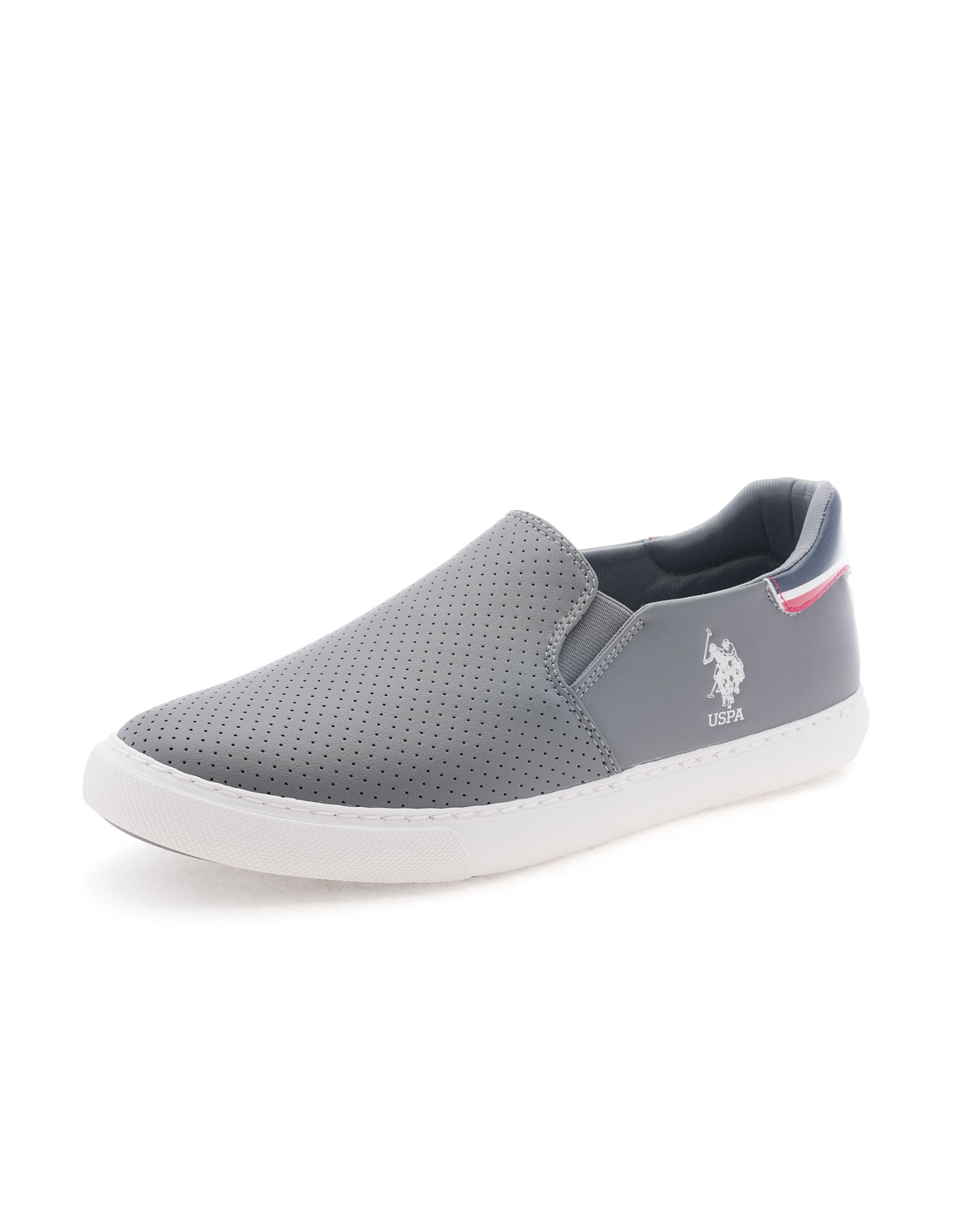 Men Perforated Campbell 2.0 Slip On Shoes Grey - U.S. Polo Assn. India | Large