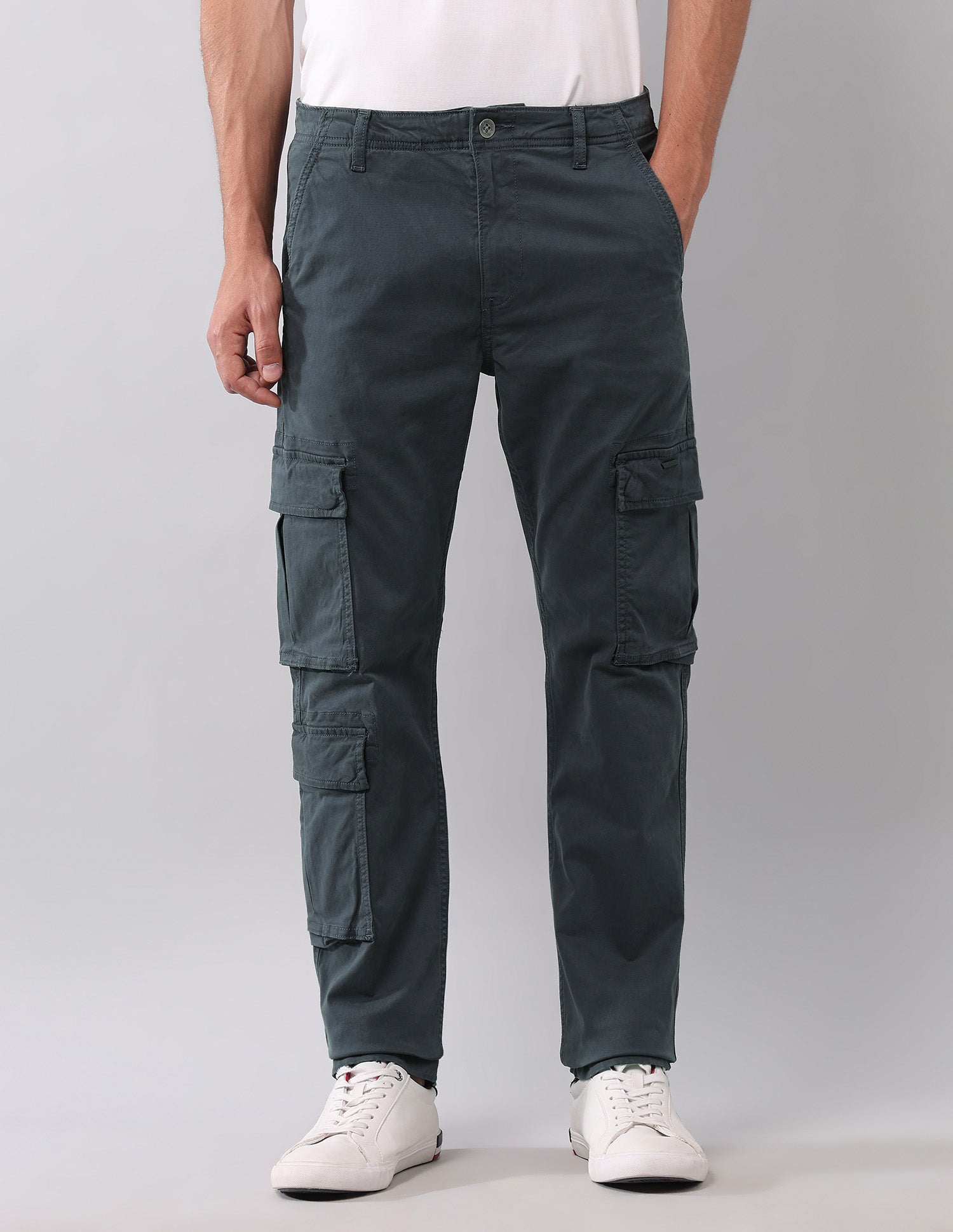 Solid Straight Fit Cargos Charcoal - U.S. POLO ASSN. | Large