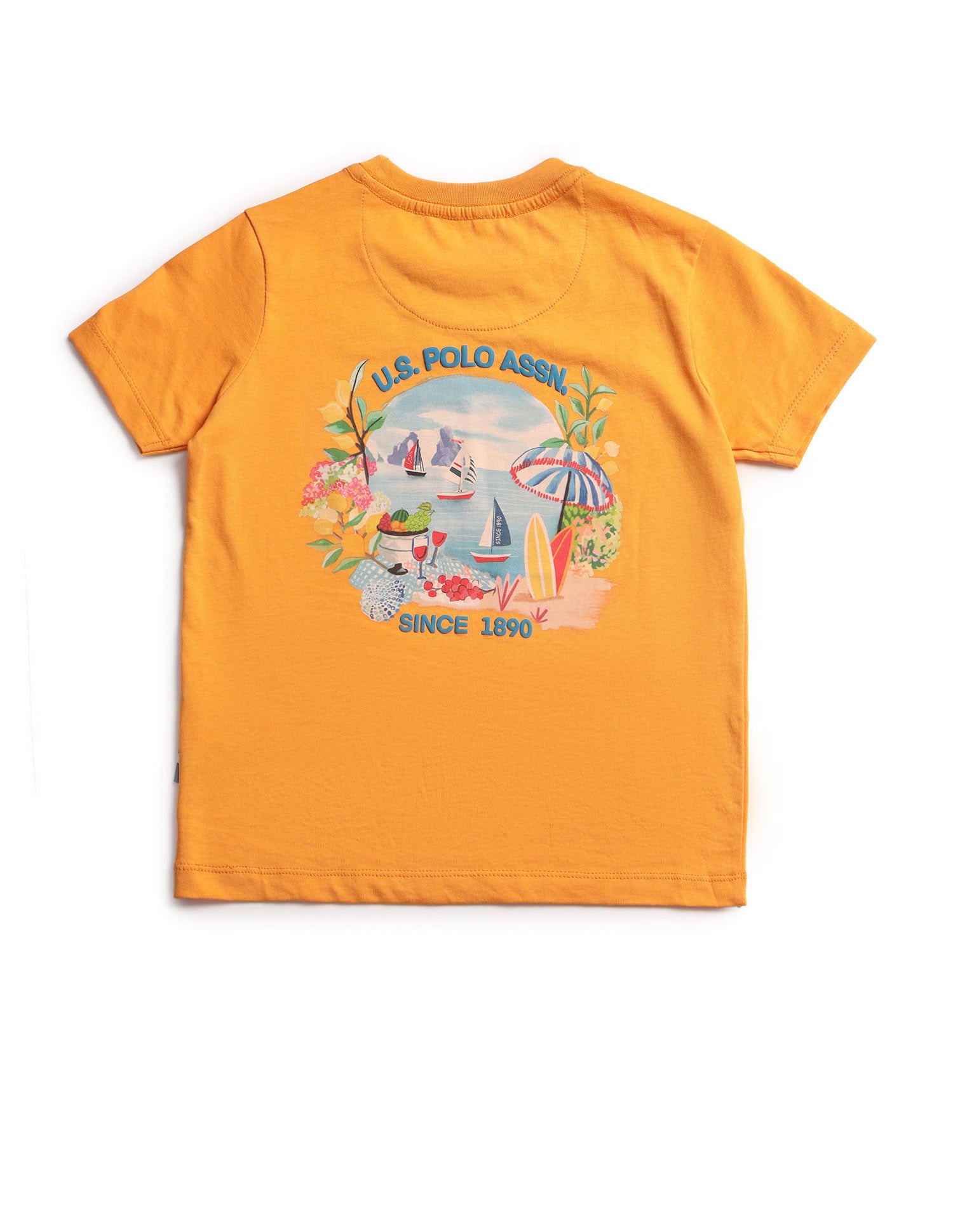 Boys Graphic Printed Regular Fit T-Shirt Orange - U.S. POLO ASSN. | Large