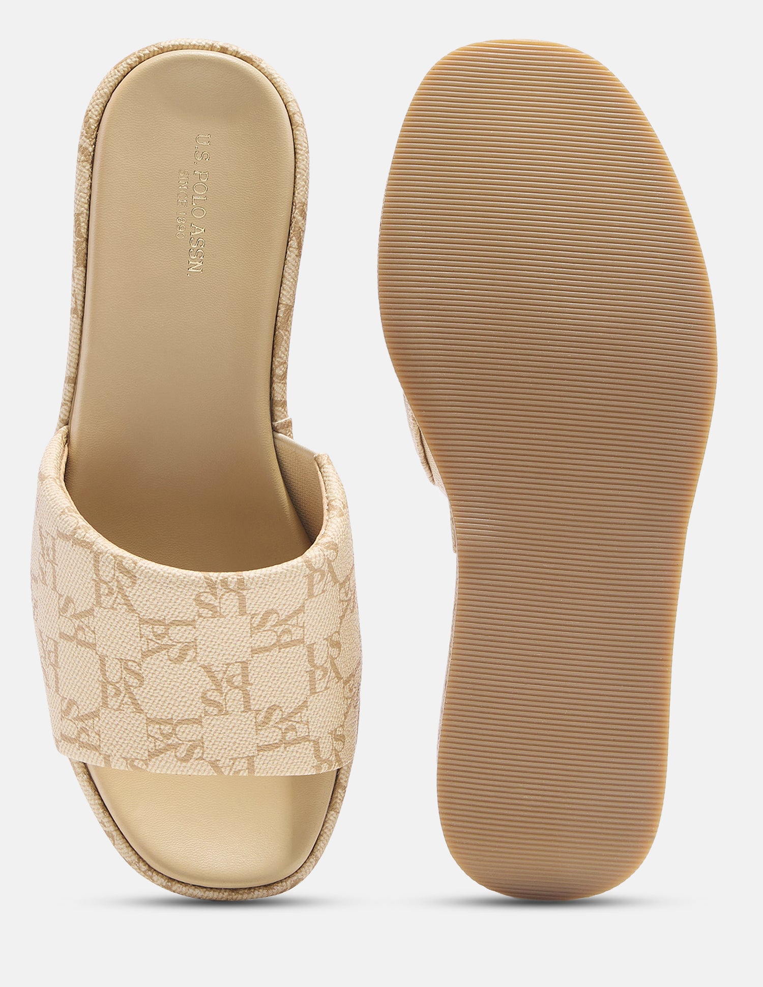 Broad Strap Tiana Platform Heels Beige - U.S. Polo Assn. India | Large