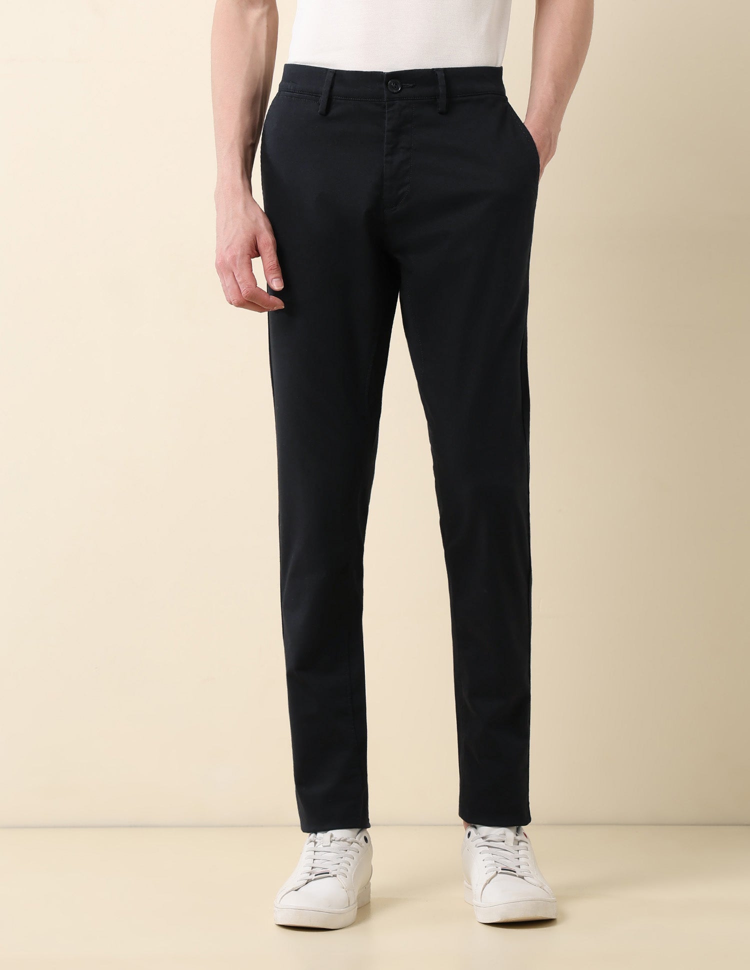 Austin Slim Fit Dobby Weave Trousers Black - U.S. Polo Assn. India | Large