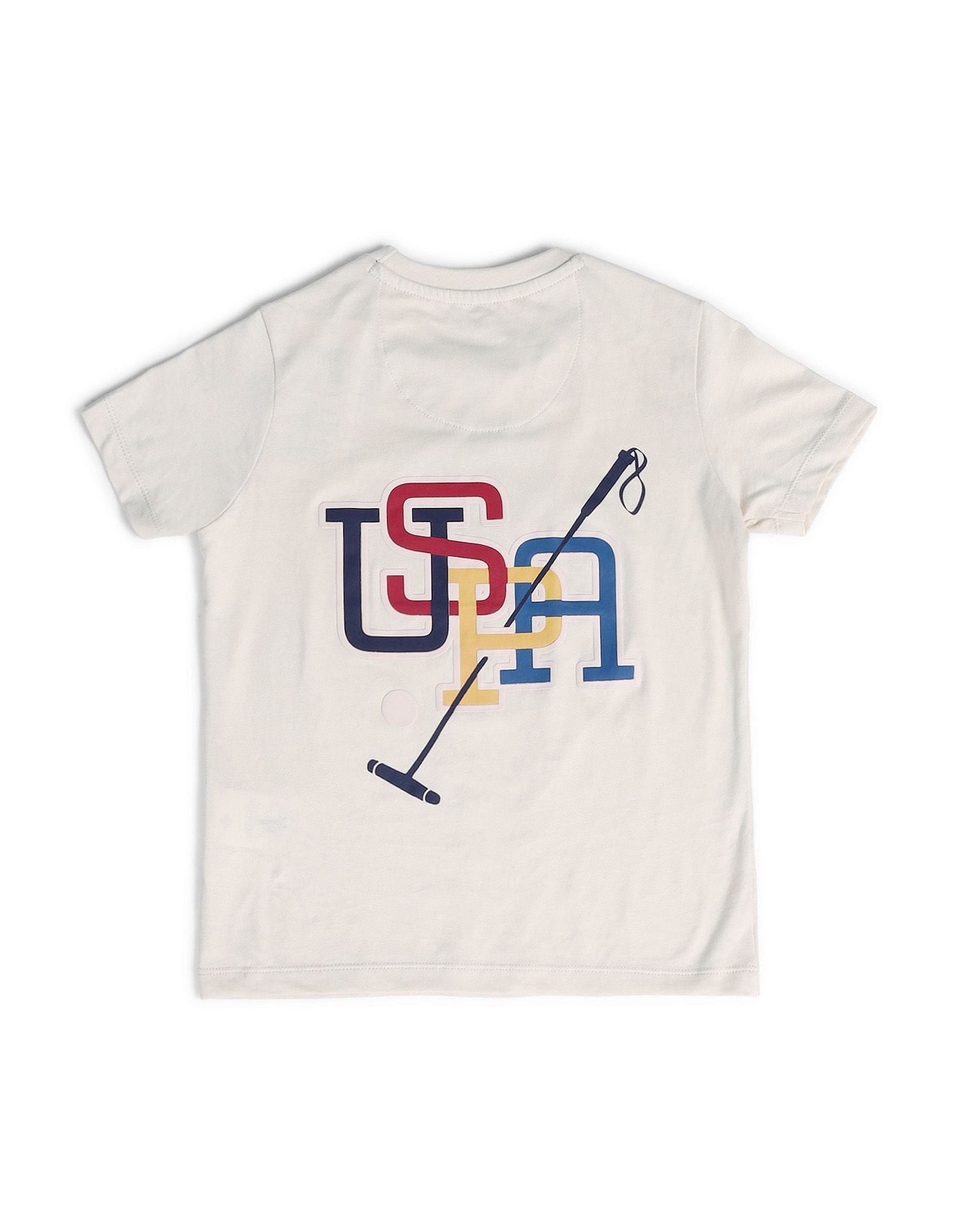 Boys Brand Printed T-Shirt Off White - U.S. POLO ASSN. | Large