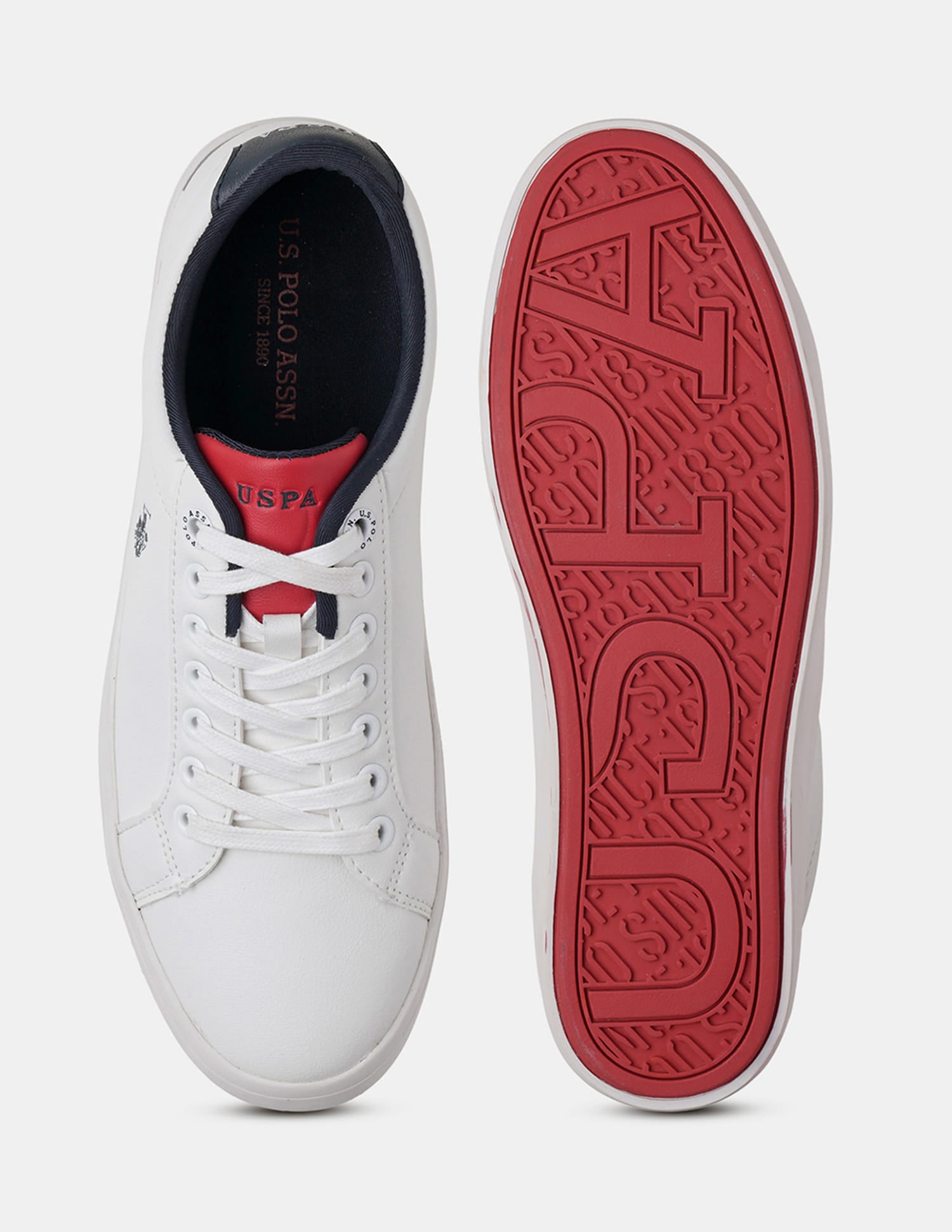 Round Toe Anton 3.0 Solid Sneakers Off-White - U.S. Polo Assn. India | Large