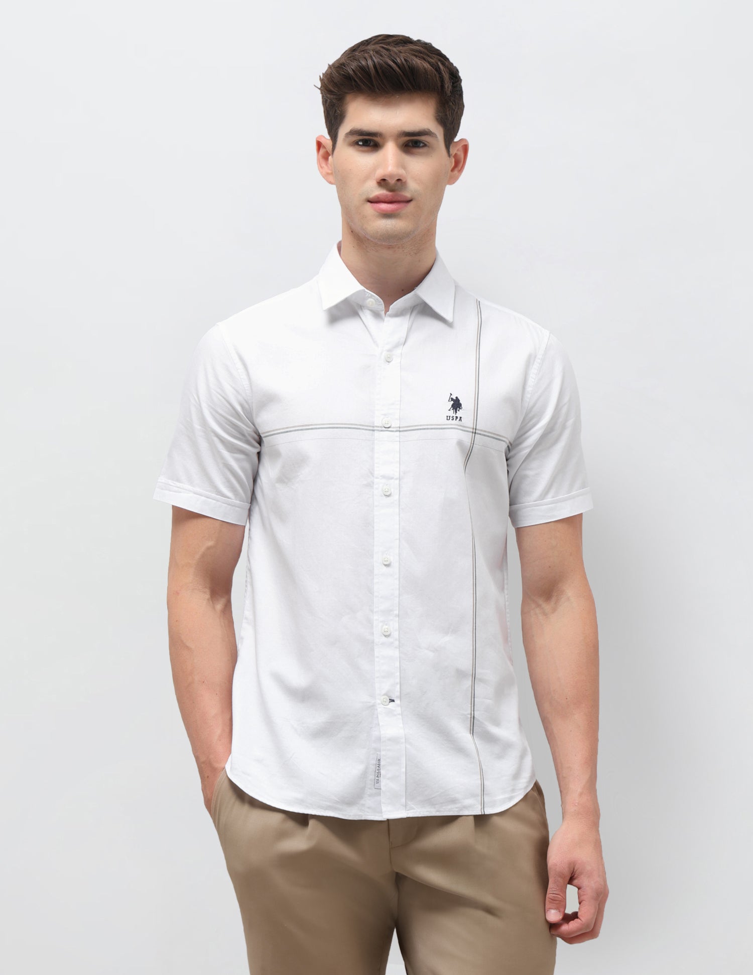 Twill Regular Fit Shirt White - U.S. Polo Assn. India | Large