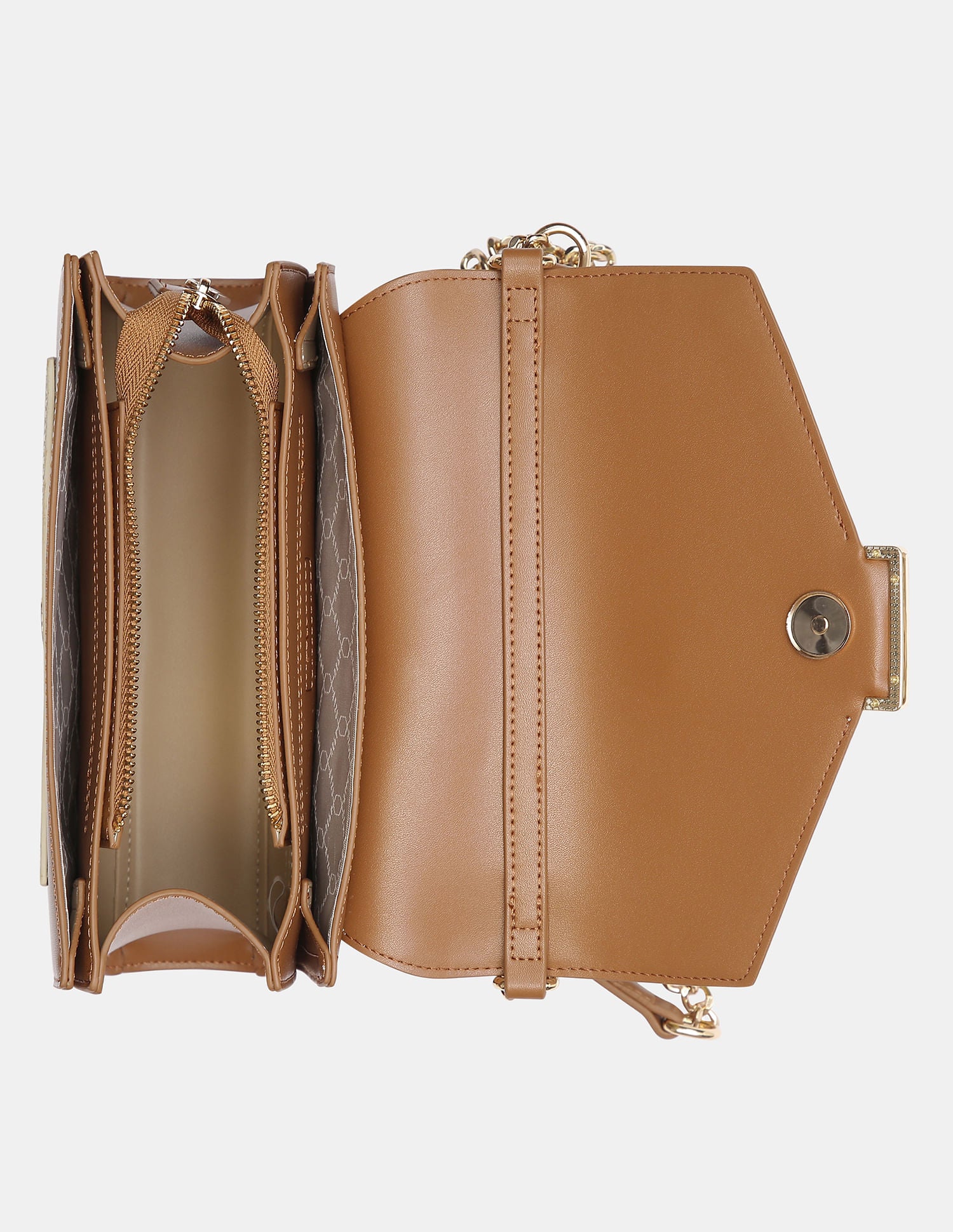 Women Birdy Sling Bag with Monogram Print Beige - U.S. POLO ASSN. | Large