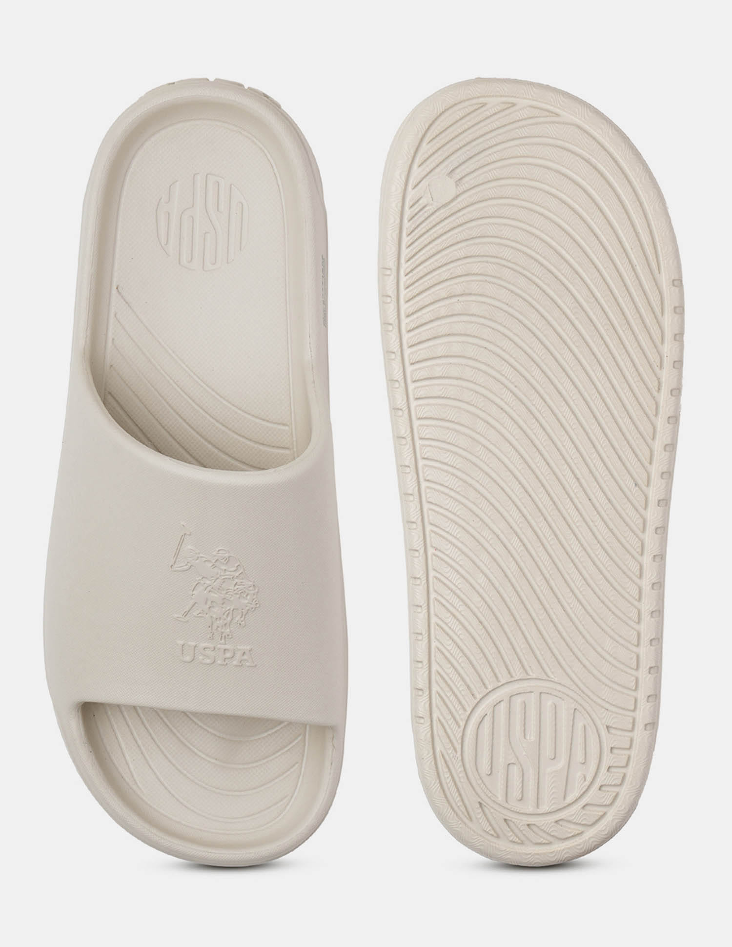 Men Palmer Open Toe Slippers Cream - U.S. Polo Assn. India | Large