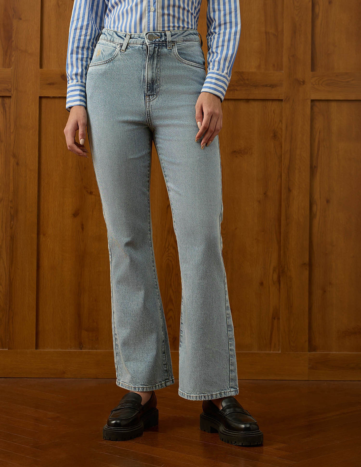 High Rise Bootcut Jeans Light Blue Tint - U.S. POLO ASSN. | Large